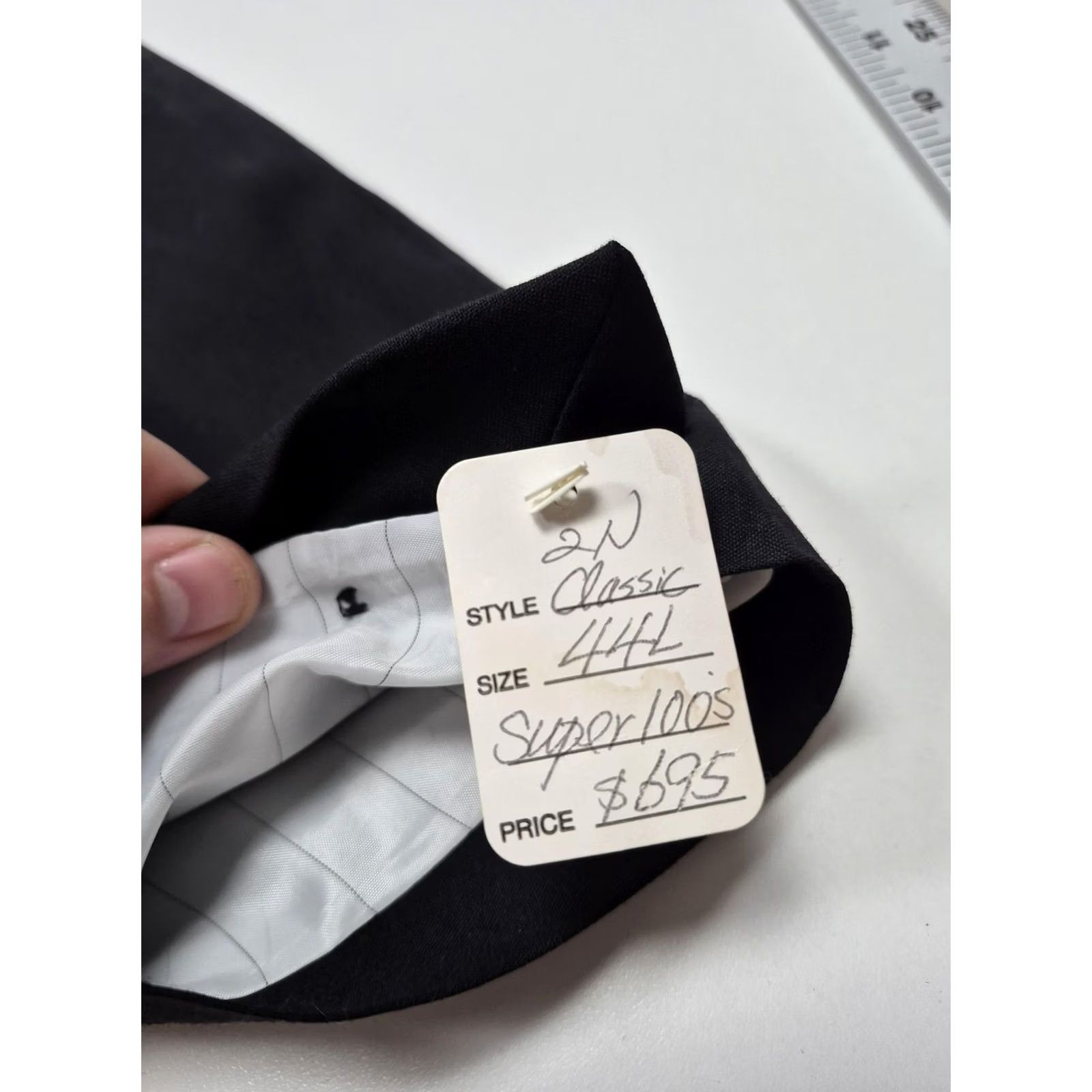 Vintage Fumagalli's Tuxedo Jacket Mens 44L Black Super 100s Wool Italy Formal NWT Size 44R - 4 Thumbnail