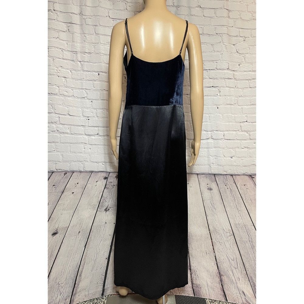 Maje New $480 Maje Ryck Midi Slip Cocktail Dress Velvet Satin Bl Size M / US 6-8 / IT 42-44 - 8 Thumbnail