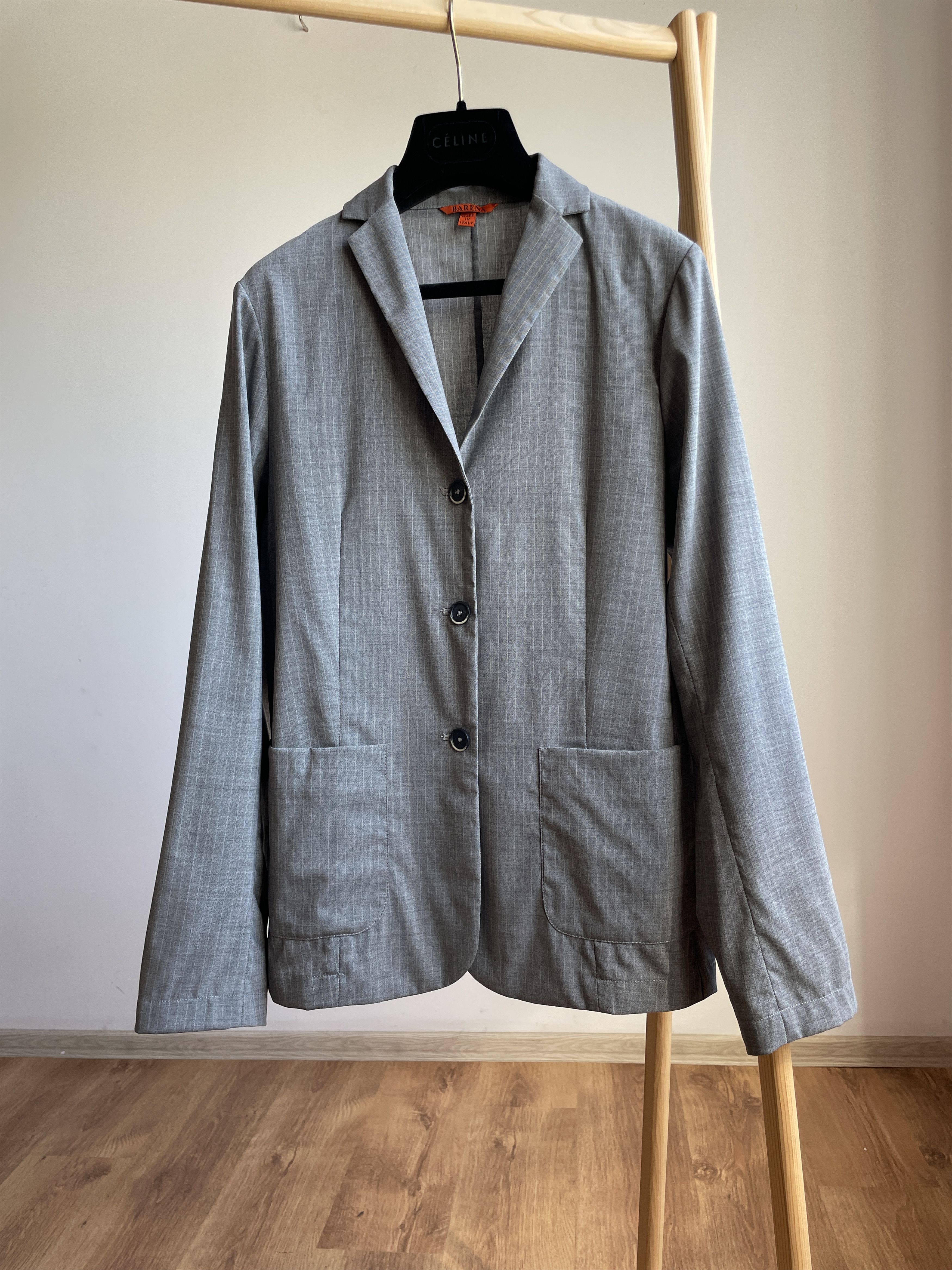 Barena Venezia Womens Striped Unstructured Wool Blazer