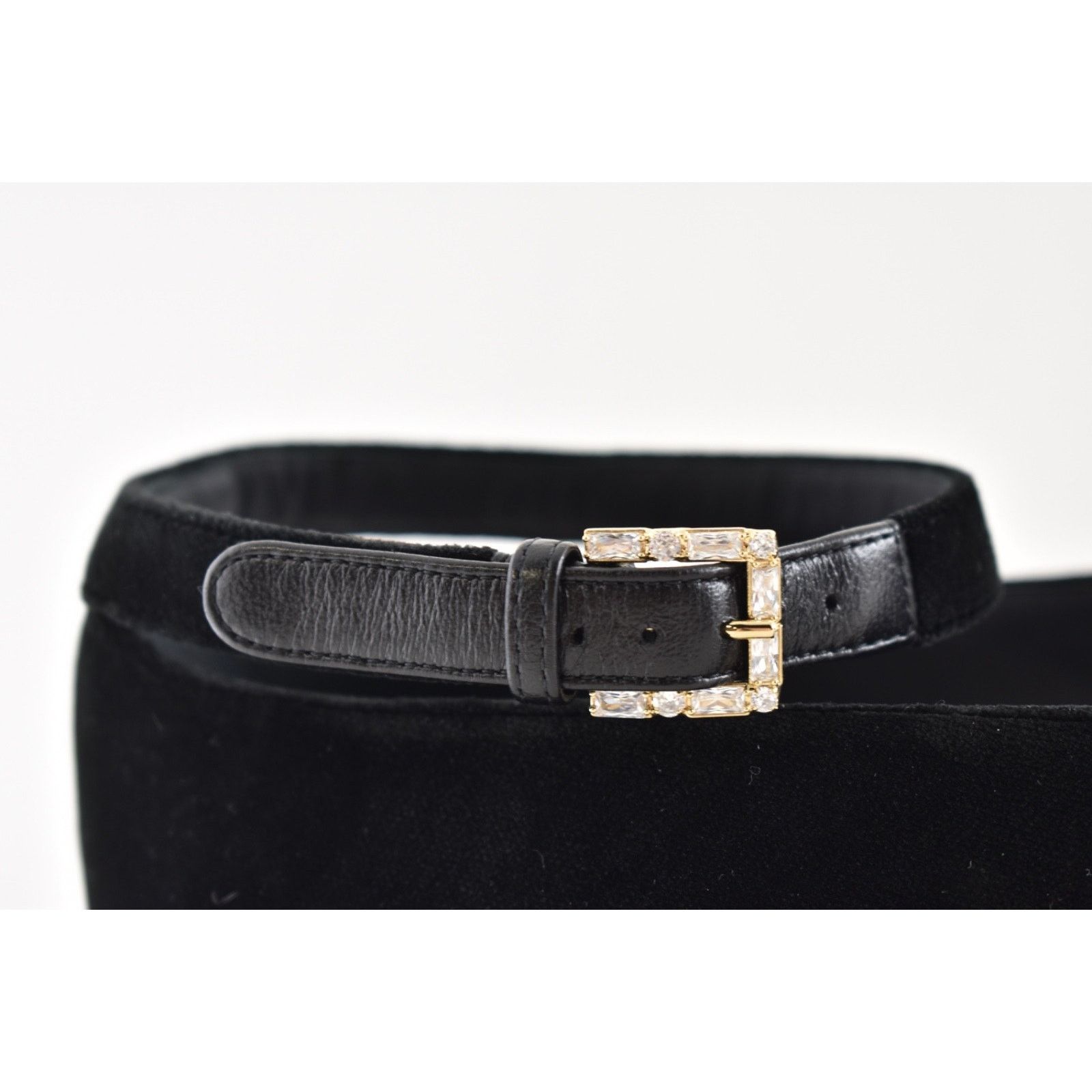 Chanel Chanel Velvet Crystal CC Bow Ankle Strap Ballet Flat 36.5 Size US 5.5 / IT 35.5 - 7 Thumbnail