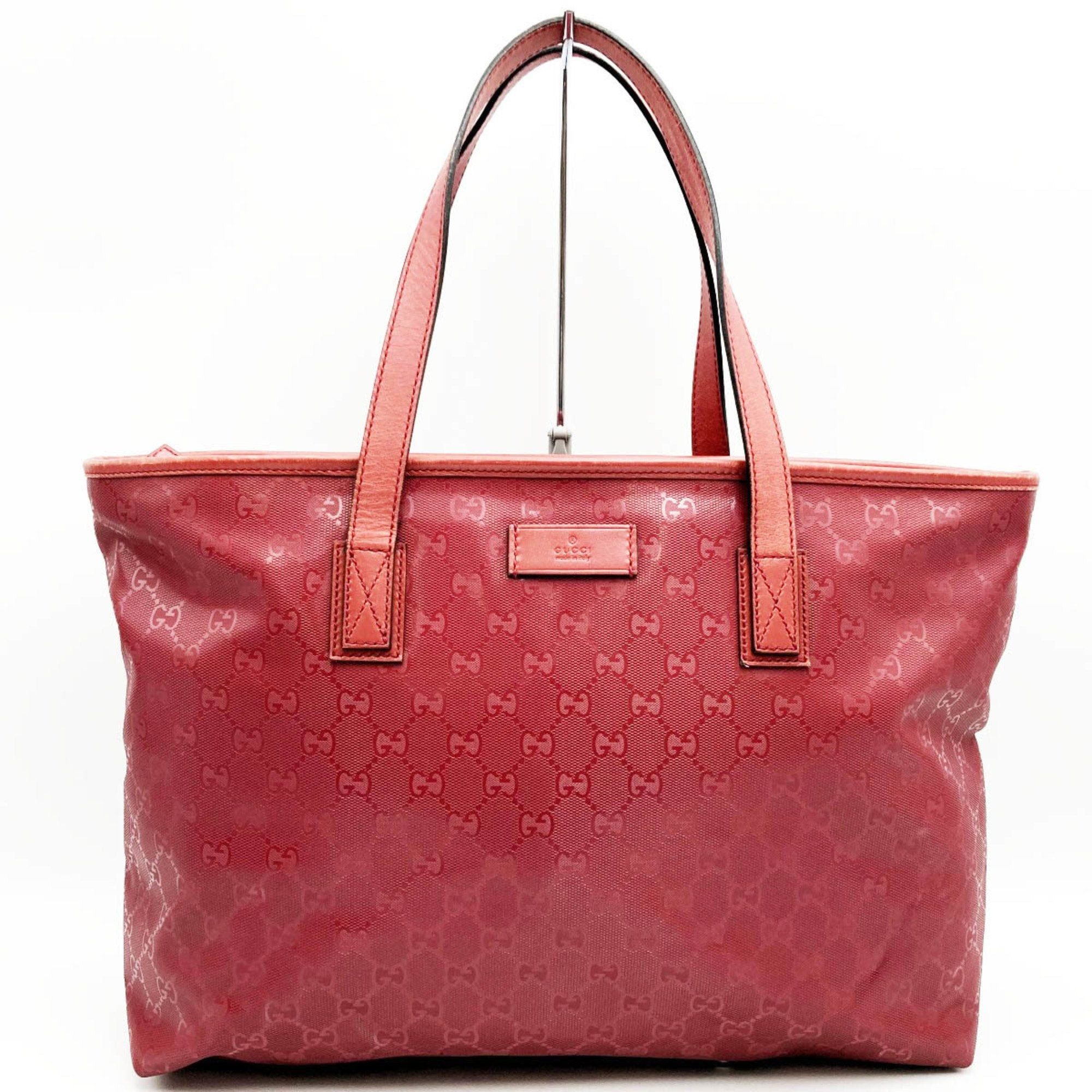 image of Gucci GG Pattern Tote Bag Shoulder Red Implement Pvc Ladies Fashion 211137 Used, Women's