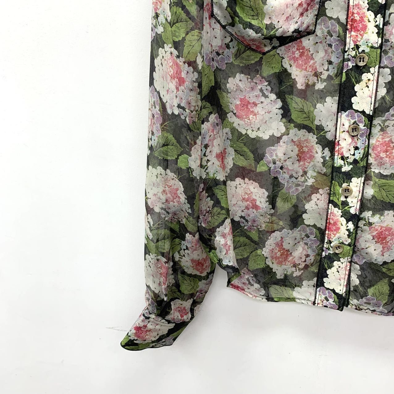 Dolce & Gabbana Dolce & GGabban Floral Silk Long Sleeve Shirt K26WX Size M / US 6-8 / IT 42-44 - 4 Thumbnail