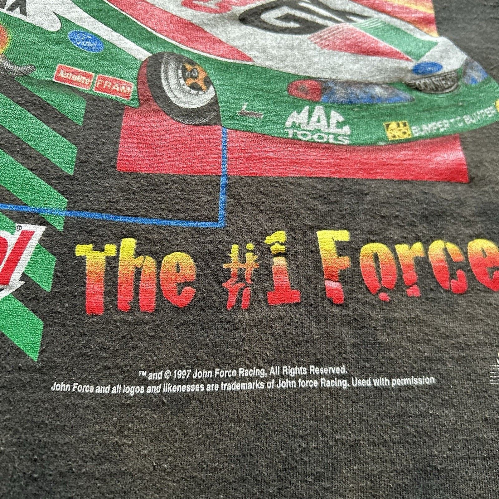 Fruit Of The Loom Vintage John Force T Shirt Medium 90s NHRA Drag Racing Rare Size US M / EU 48-50 / 2 - 11 Thumbnail