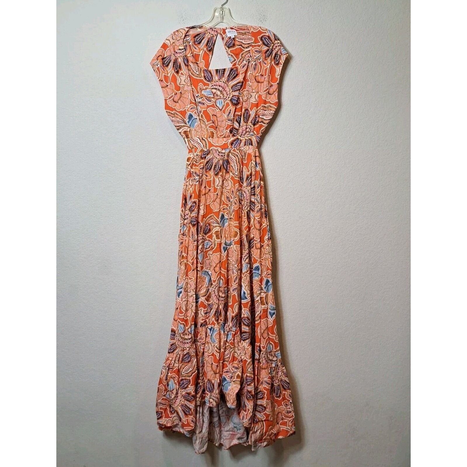 MISA Los Angeles MISA Los Angeles Dana Maxi Dress Tangerine Floral Backless L Size L / US 10 / IT 46 - 4 Thumbnail