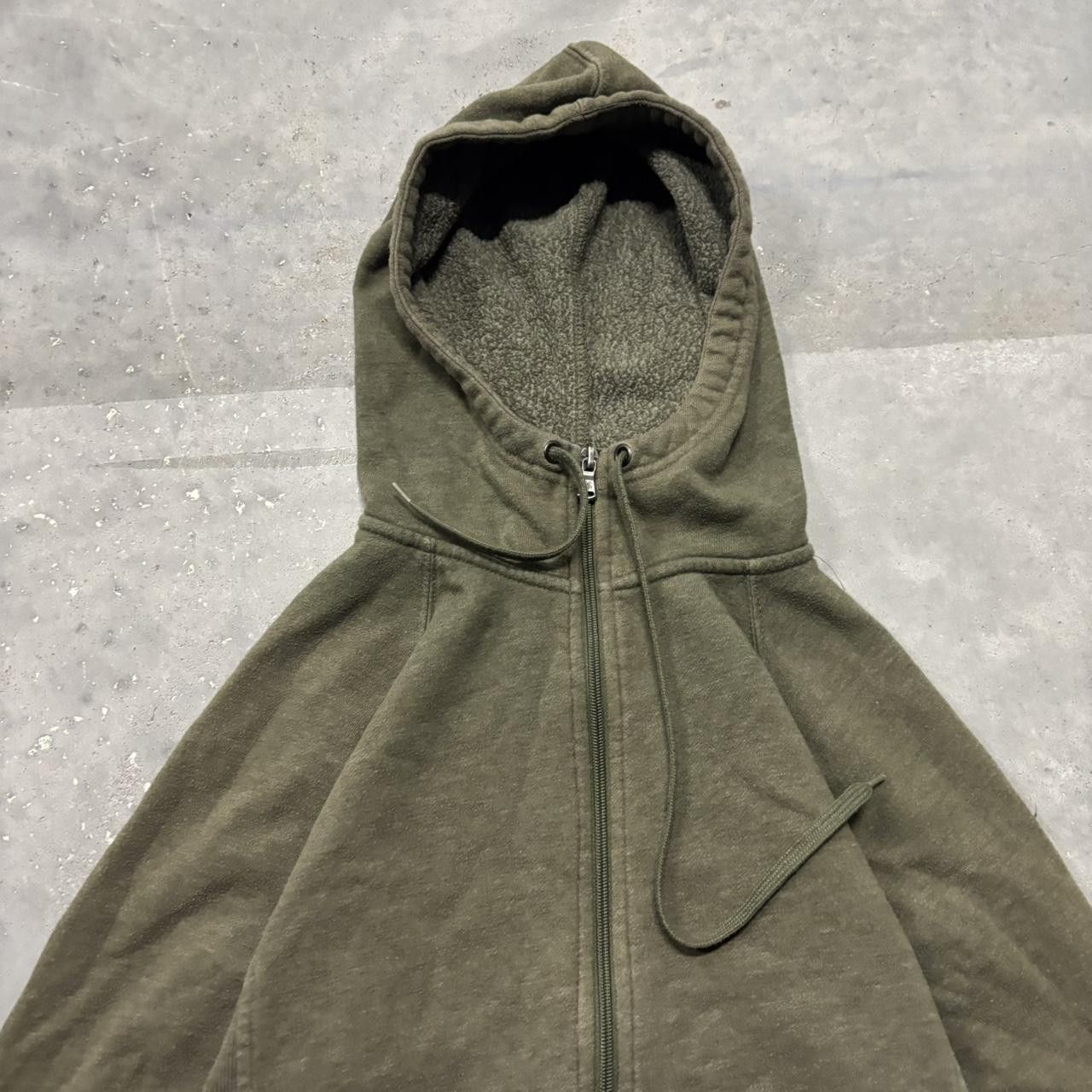 Japanese Brand × Vintage Crazy Vintage Y2K/2000s Moss Green Blank Essential Zip Up Hoodie! Size L / US 10 / IT 46 - 2 Thumbnail