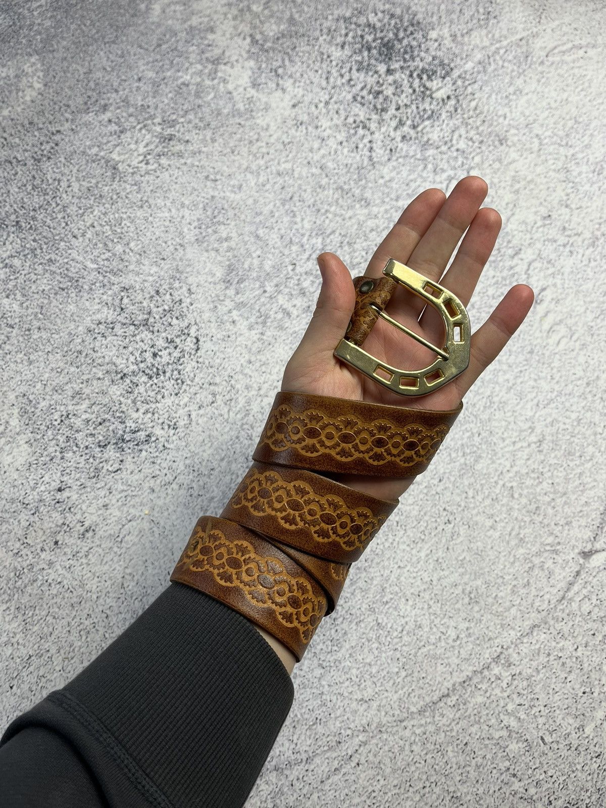 Other Vintage Avant Garde Leather USA Belt Streetwear Y2K Rare Size ONE SIZE - 1 Thumbnail