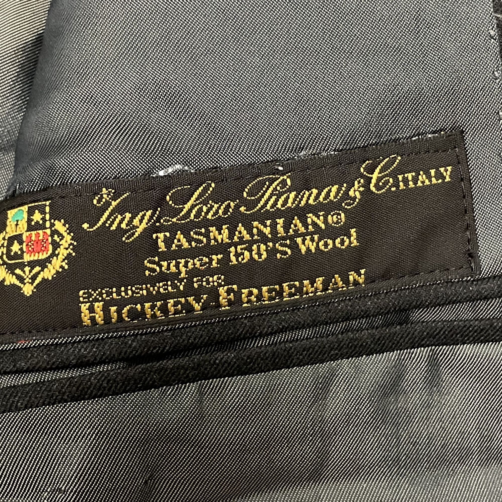 Hickey Freeman Vtg Hickey Freeman Loro Piana CHARCOAL Black Wool Sport Coat Size 44S - 6 Thumbnail