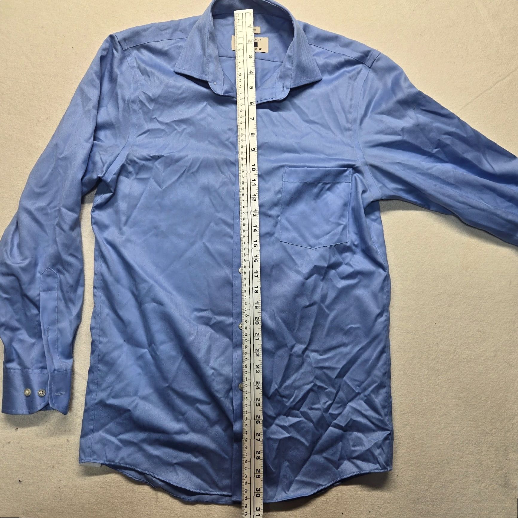 Joseph Abboud VINTAGE Joseph Abboud Men's Dress Shirt Long Sleeve 15 Blue Solid 100% Cotton Classic Fit Non-Iron Size 40R - 6 Thumbnail