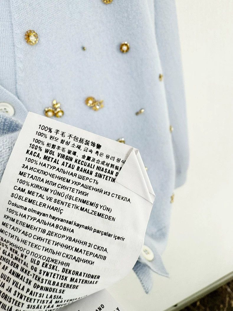 Prada Miu Miu Beaded Cardigan in Light Blue-2506 Size M / US 6-8 / IT 42-44 - 6 Thumbnail
