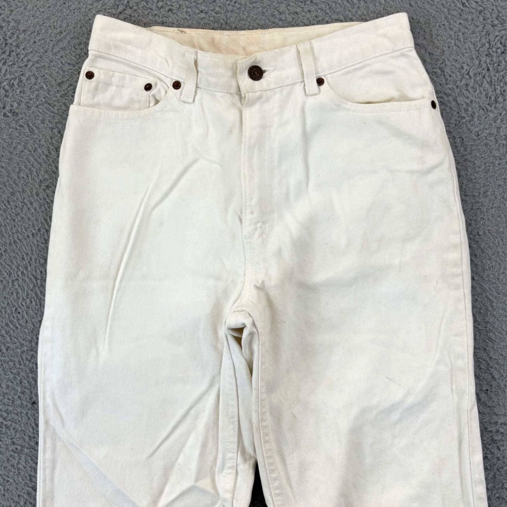 Levi's VINTAGE Levi's 550 Jeans Womens 11 White Denim 90s Relaxed Tapered Leg USA Size 32" / US 10 / IT 46 - 3 Thumbnail