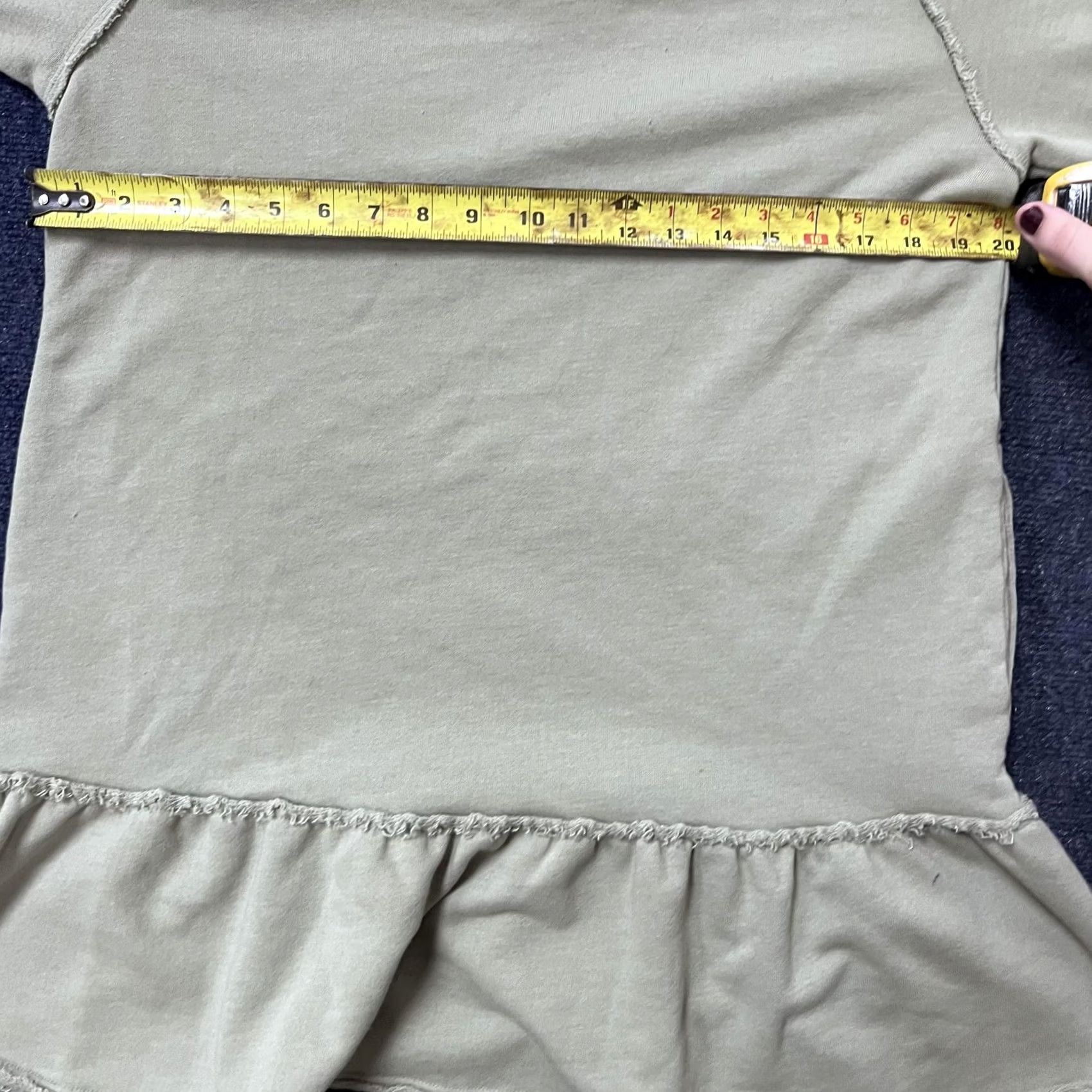 American Eagle Outfitters VINTAGE American Eagle Dress Womens XS Sage Green Hoodie Seriously Lived-In Raglan Sleeve Drawstring Hooded Sweater Dress with Ruffle Hem Casual Size XS / US 0-2 / IT 36-38 - 4 Thumbnail