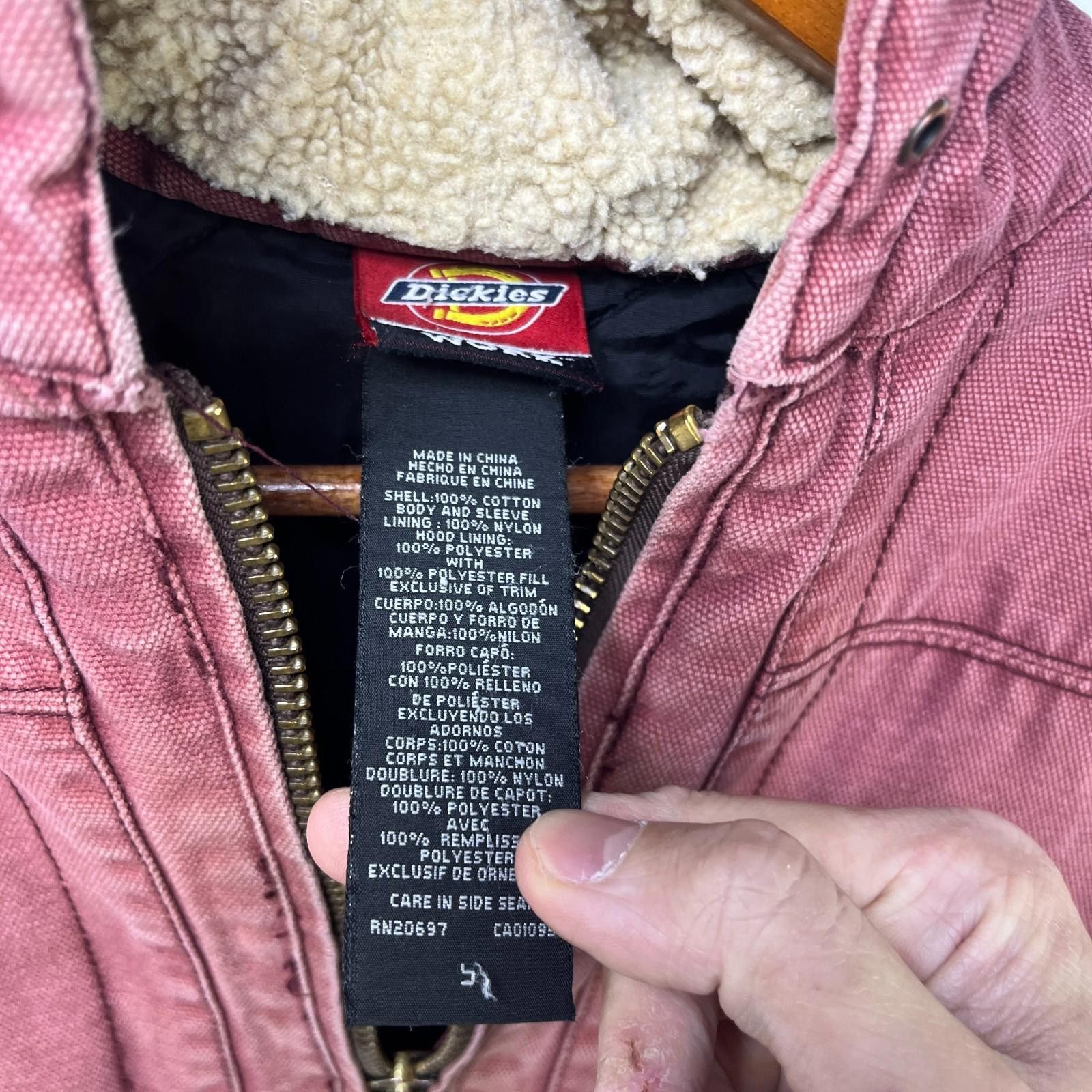 Dickies Vintage Dickies Hooded Sherpa Jacket Womens 9 Salmon Size M / US 6-8 / IT 42-44 - 6 Thumbnail