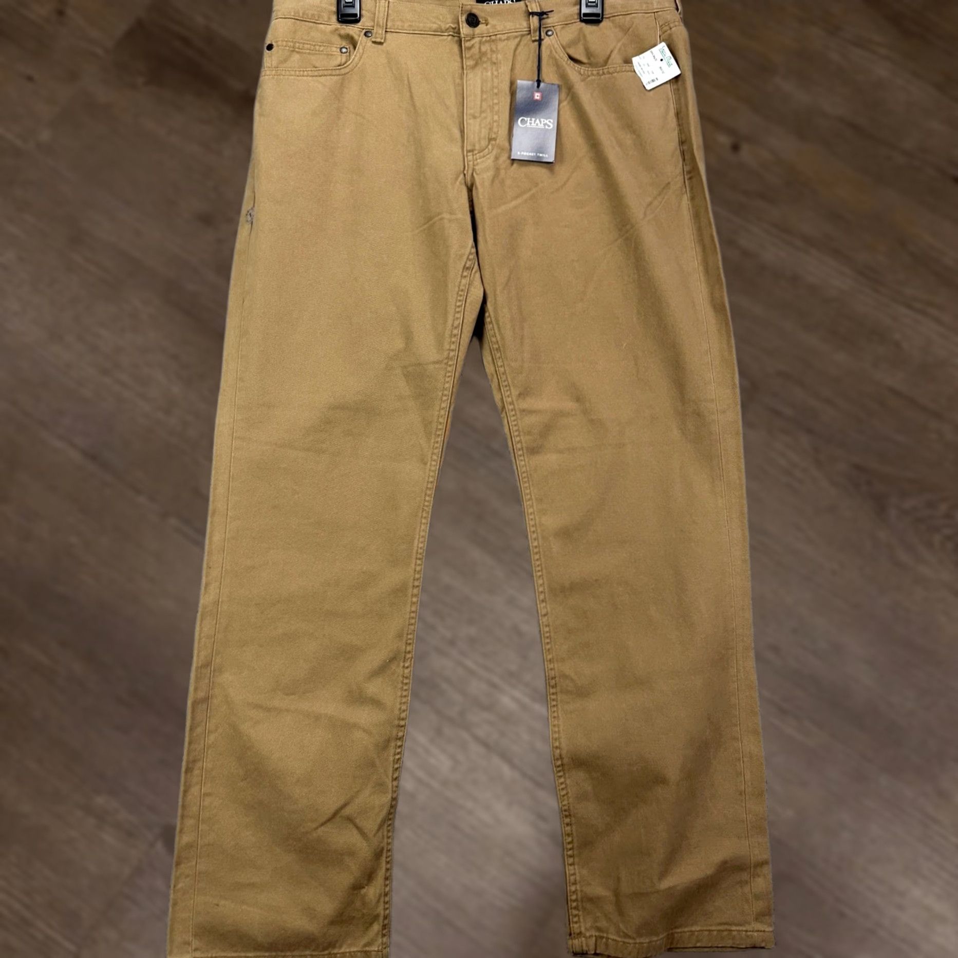 Chaps Chaps Khakis Pants Brown Mens 36X32 Straight Leg Flat Front 5 Pocket Twill NEW Size US 36 / EU 52 - 1 Thumbnail