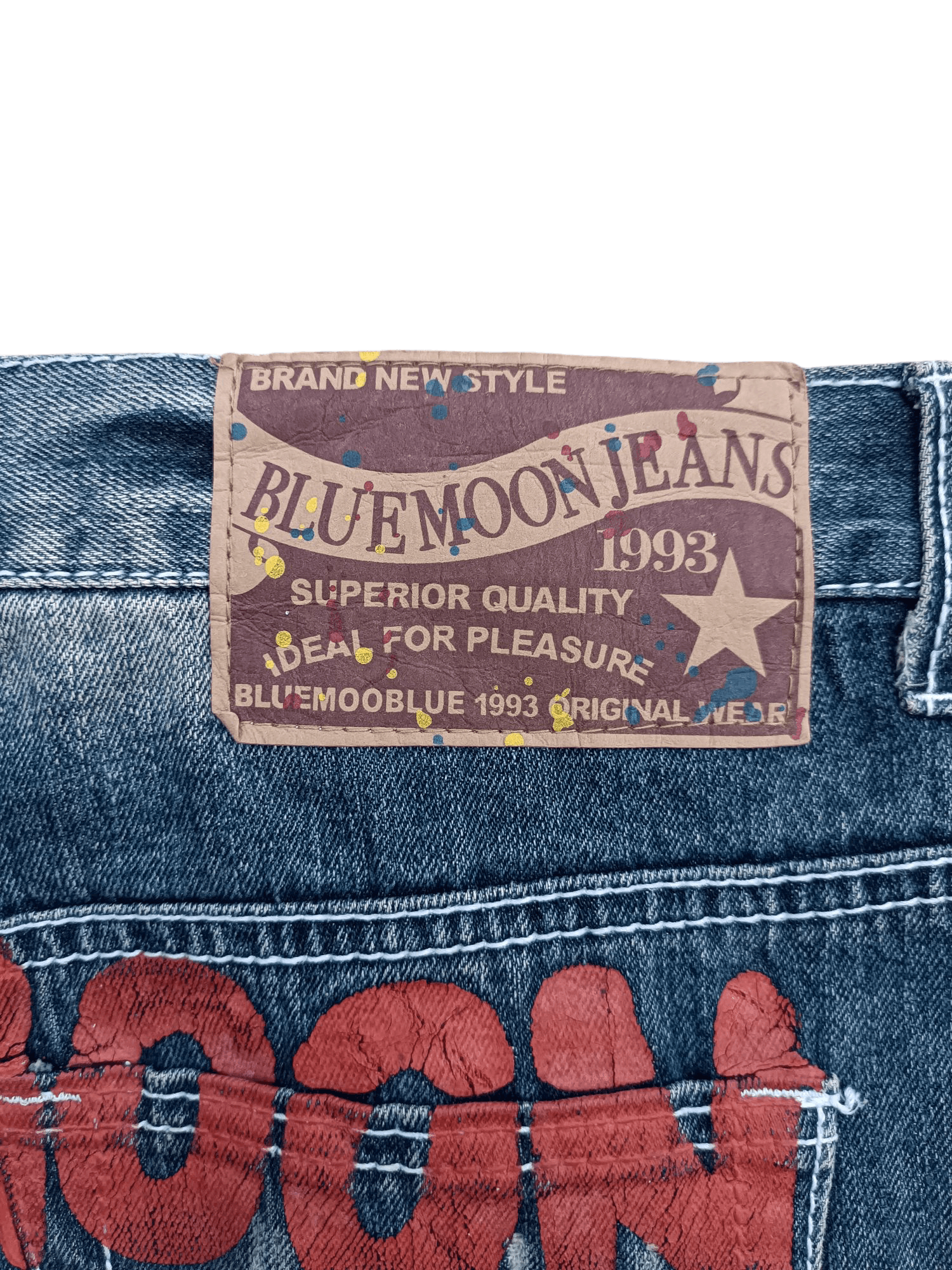 Designer × Japanese Brand × Vintage VINTAGE BLUE MOON BLUE SPLATTER PAINT DENIM Size US 30 / EU 46 - 10 Thumbnail