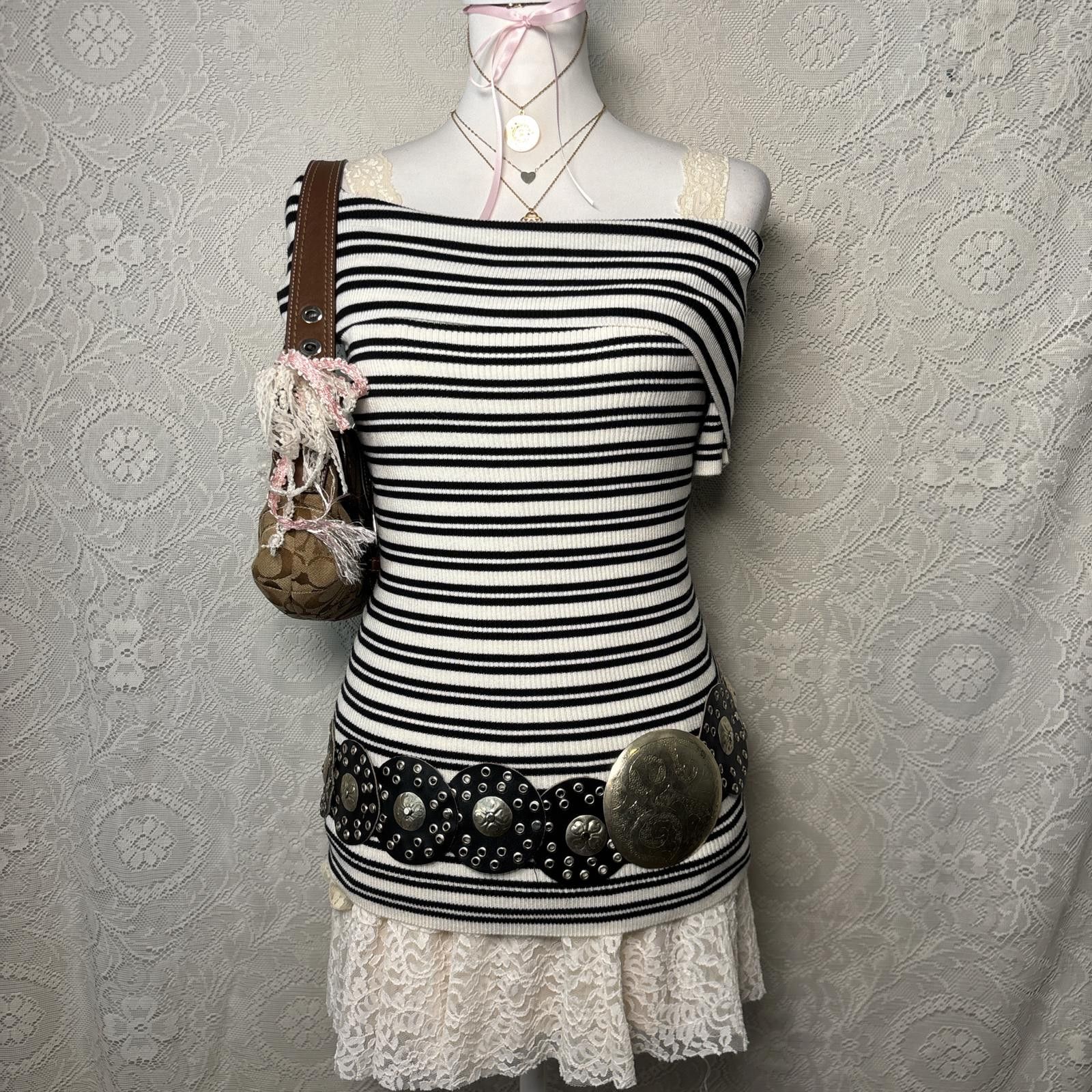 Other y2k striped off the shoulder sweater top Size XS / US 0-2 / IT 36-38 - 1 Thumbnail