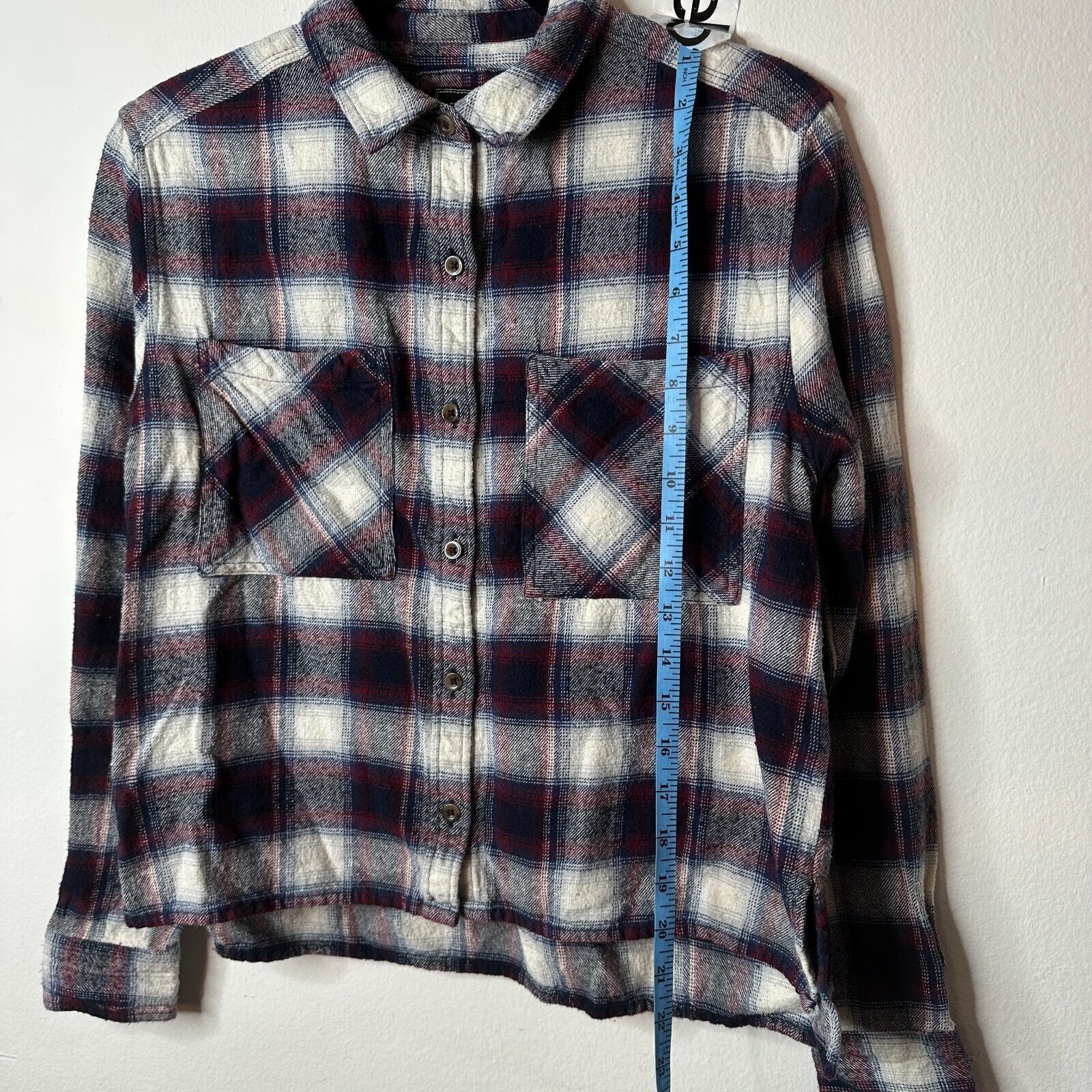 Forever 21 Black Red Blue White Plaid Cropped Flannel Button Shirt M Size M / US 6-8 / IT 42-44 - 9 Thumbnail