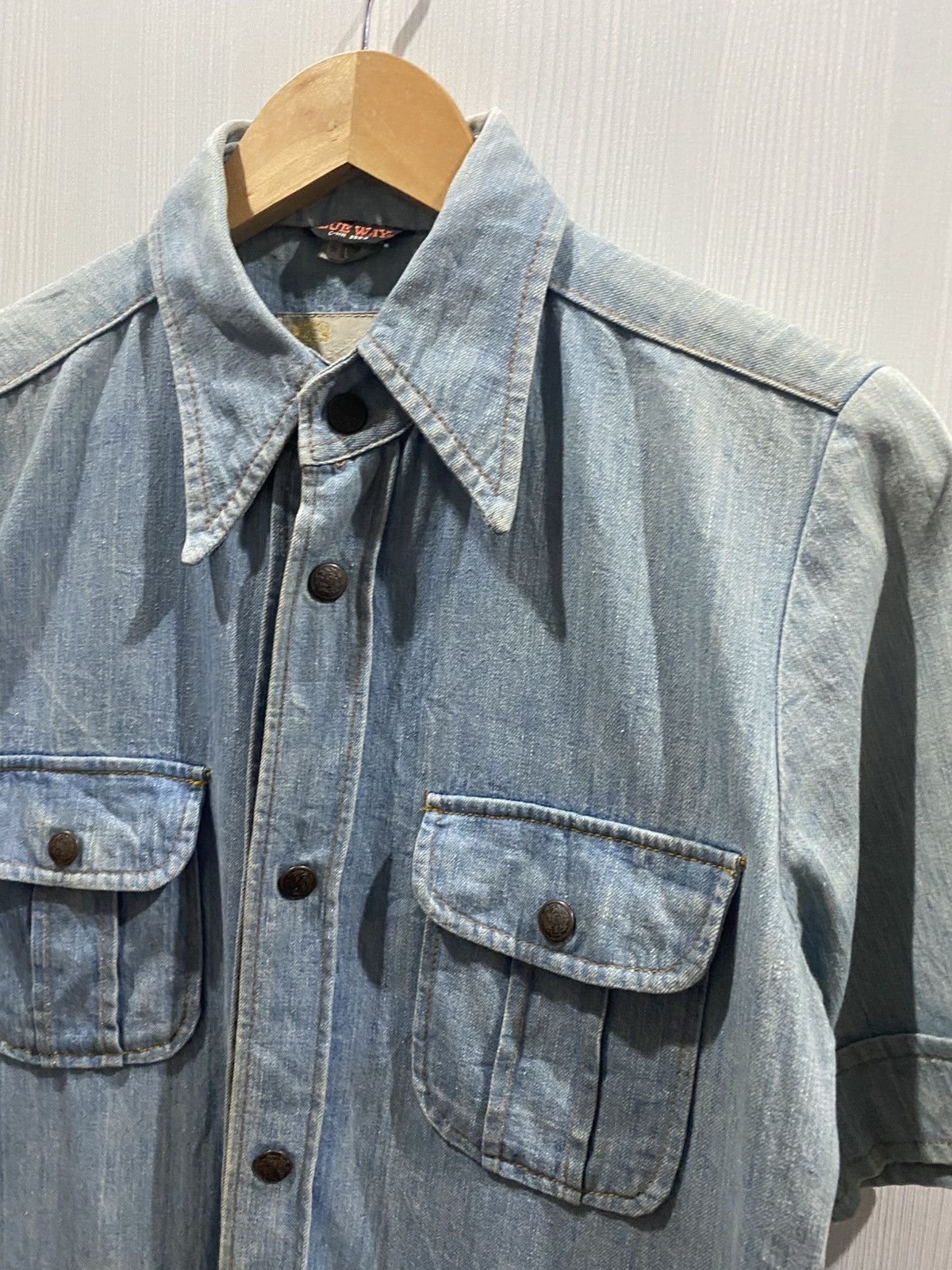 Japanese Brand Vintage Blue Way Snap Button Shirt Size US L / EU 52-54 / 3 - 2 Thumbnail