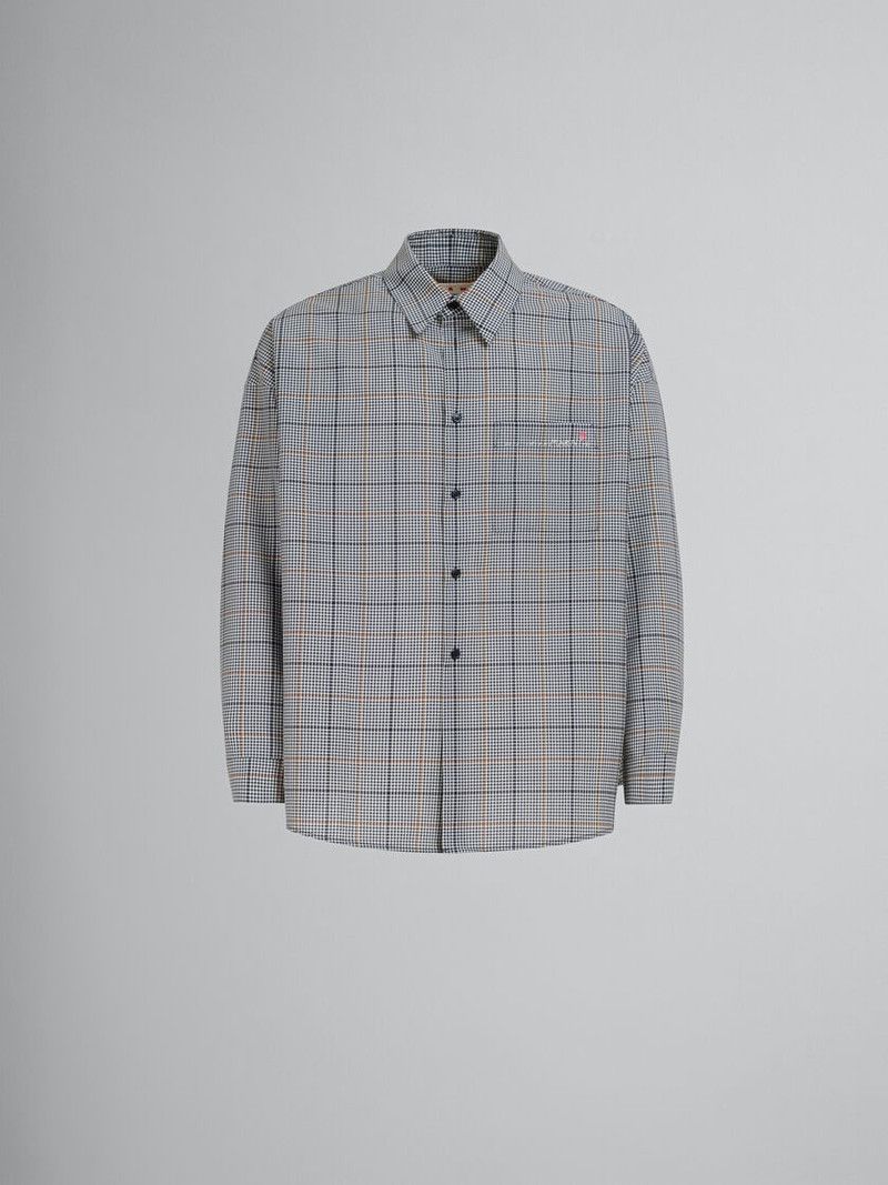 Marni o1w1db11125 Check Shirt in Grey Size US XL / EU 56 / 4 - 1 Thumbnail
