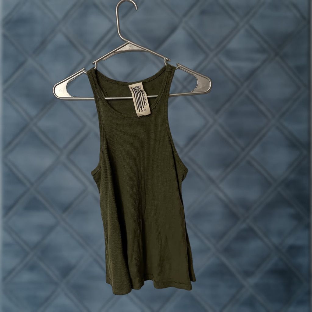 Free People VINTAGE Free People Tank Shirt Womens XS Green Sleeveless Pullover Casual USA 90s? Size XS / US 0-2 / IT 36-38 - 1 Thumbnail