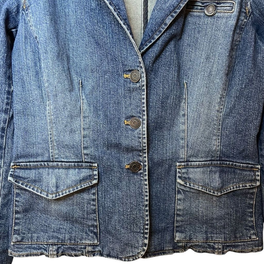 Vintage Y2K New York & Company Denim Jean Collared Fitted Jacket 8 M Size M / US 6-8 / IT 42-44 - 6 Thumbnail