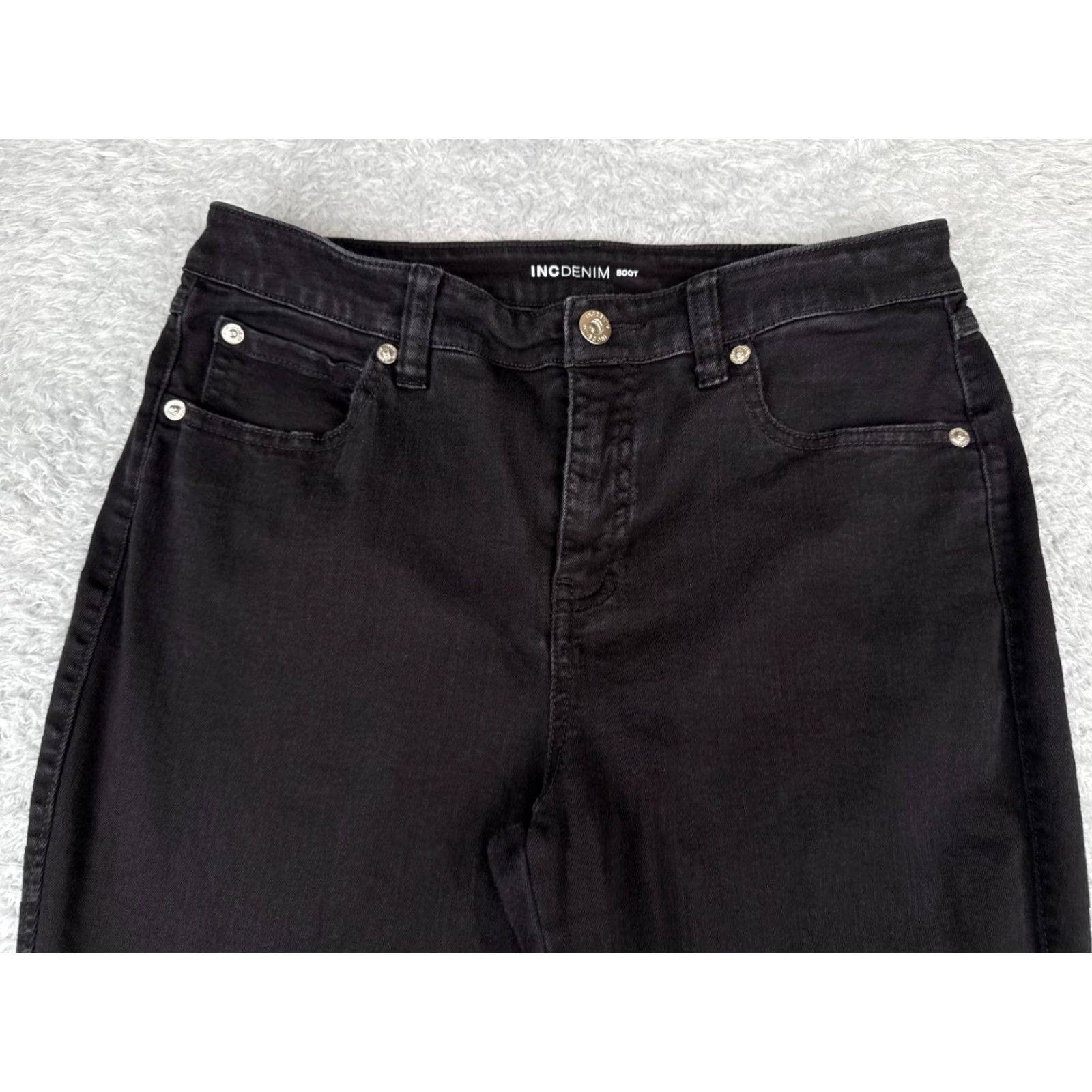 Vintage INC International Concepts Jeans Women 8P Black Denim Bootcut Cotton Blend 28x29 Size 30" / US 8 / IT 44 - 4 Thumbnail