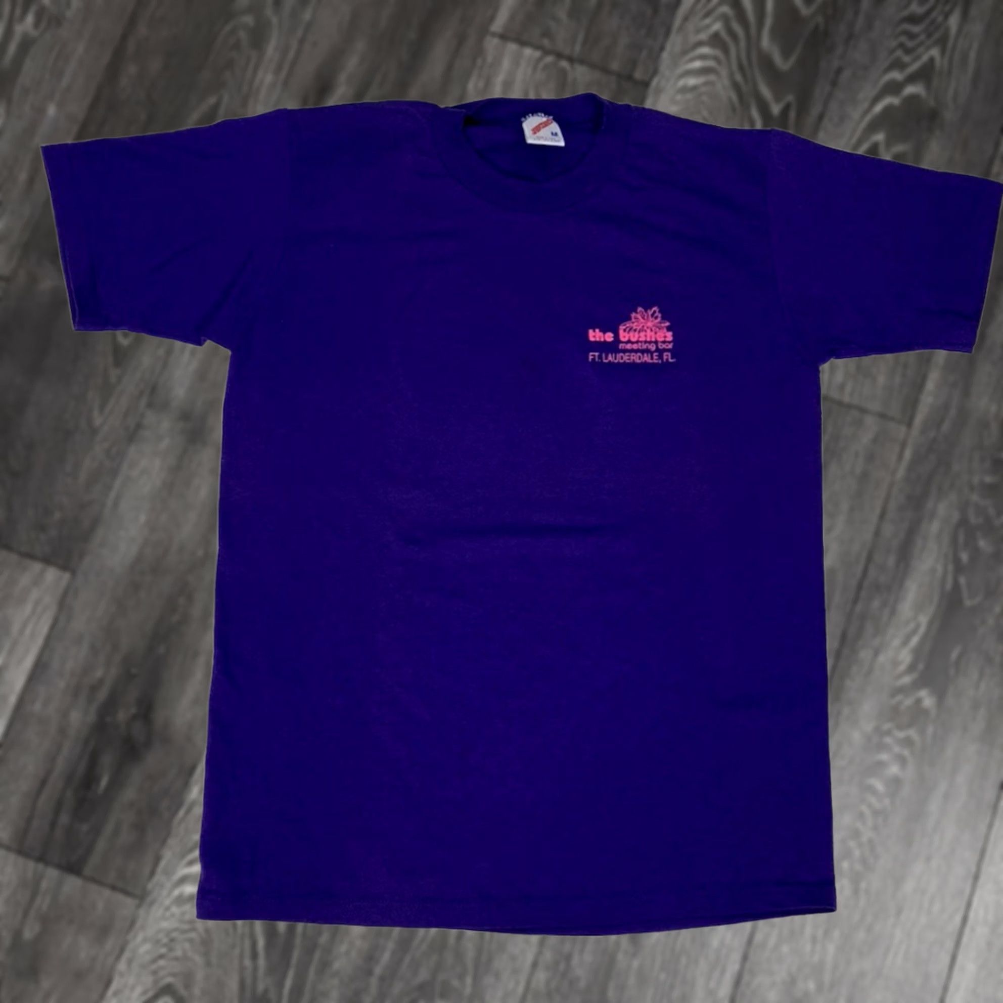 Jerzees VINTAGE JERZEES T-Shirt Women M 90s Bushes Meeting Bar Ft Lauderdale Purple Short Sleeve Crew Neck Cotton Size M / US 6-8 / IT 42-44 - 1 Thumbnail