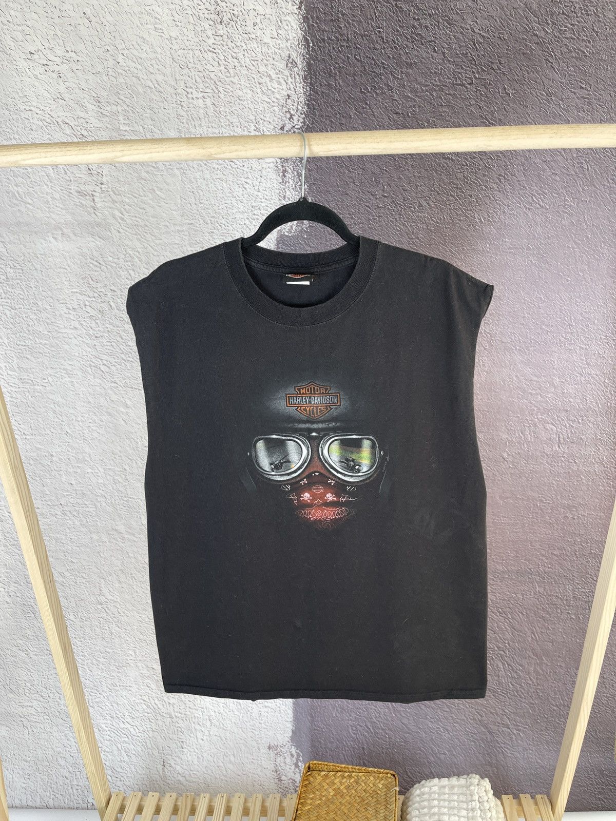 Harley Davidson MOTO Vintage Harley Davidson Goggles Double Side Graphic Aargau Tee Grailed