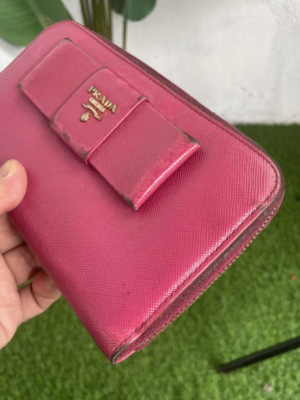 Prada PRADA Zip Around Long Wallet Fiocco Ribbon Saffiano Leather Size ONE SIZE - 5 Thumbnail