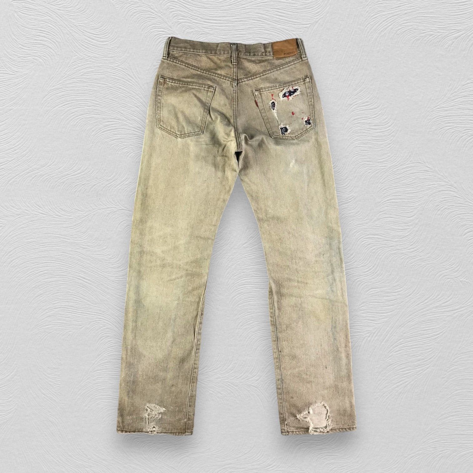 Japanese Brand Vintage Bobson Distressed Jeans Earth Tone Denim KJ2524 Size US 30 / EU 46 - 2 Thumbnail