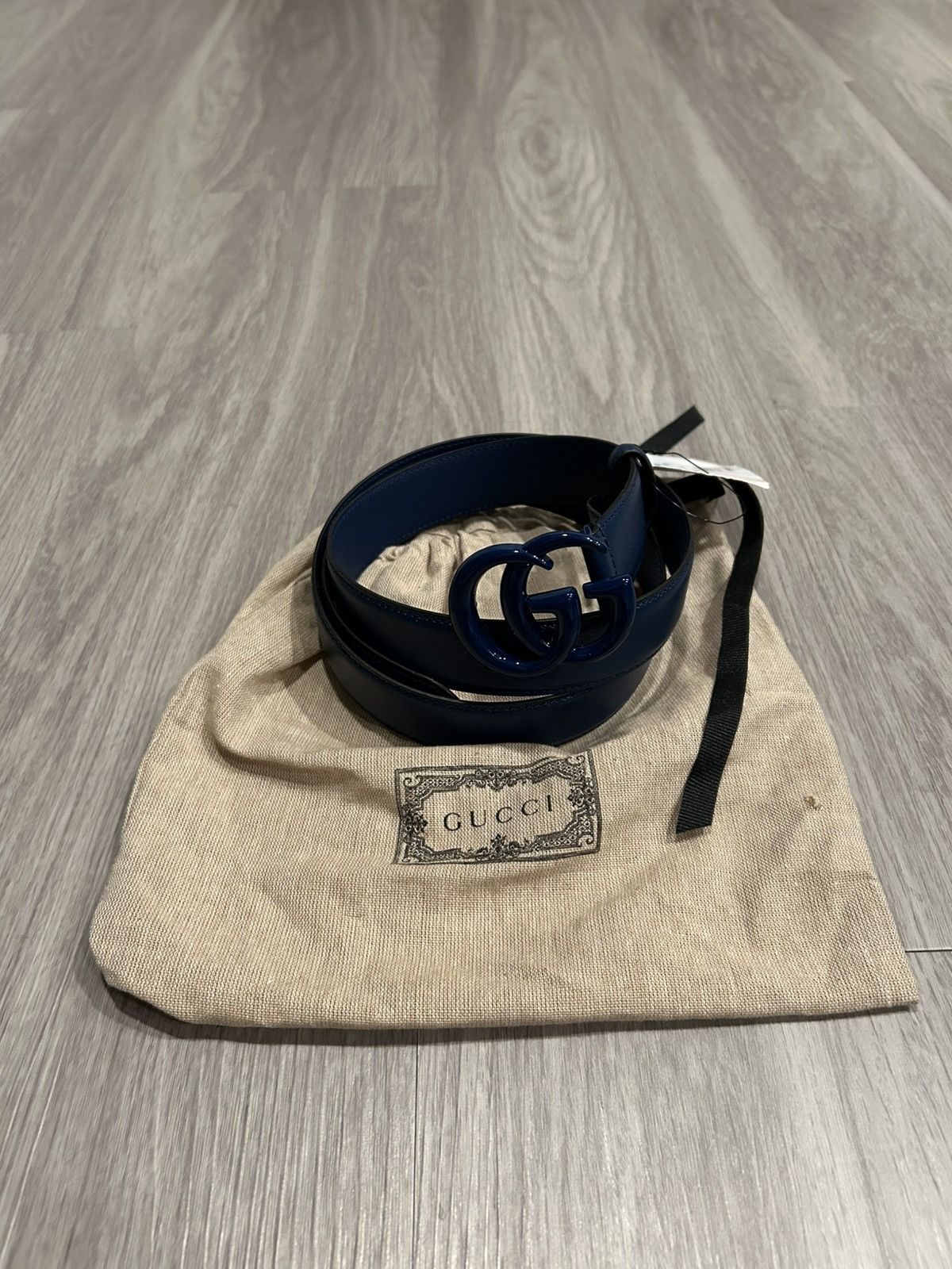 Gucci Gucci GG Marmont Thin Belt Blue Size ONE SIZE - 1 Thumbnail