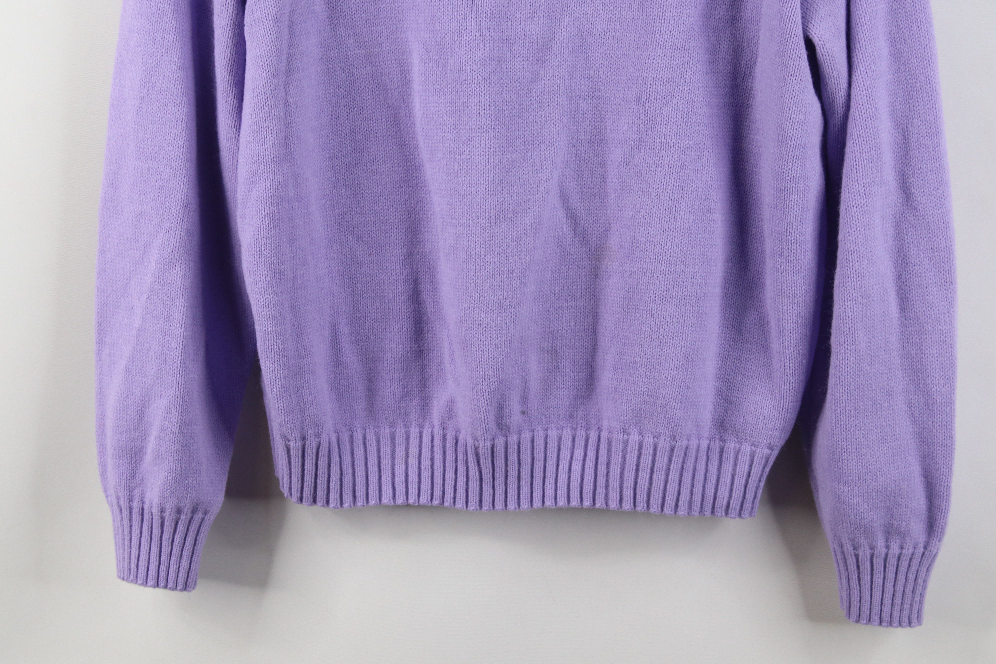 Vintage Vintage 90s Streetwear Ribbed Knit Sweater Lilac Purple Size M / US 6-8 / IT 42-44 - 3 Thumbnail