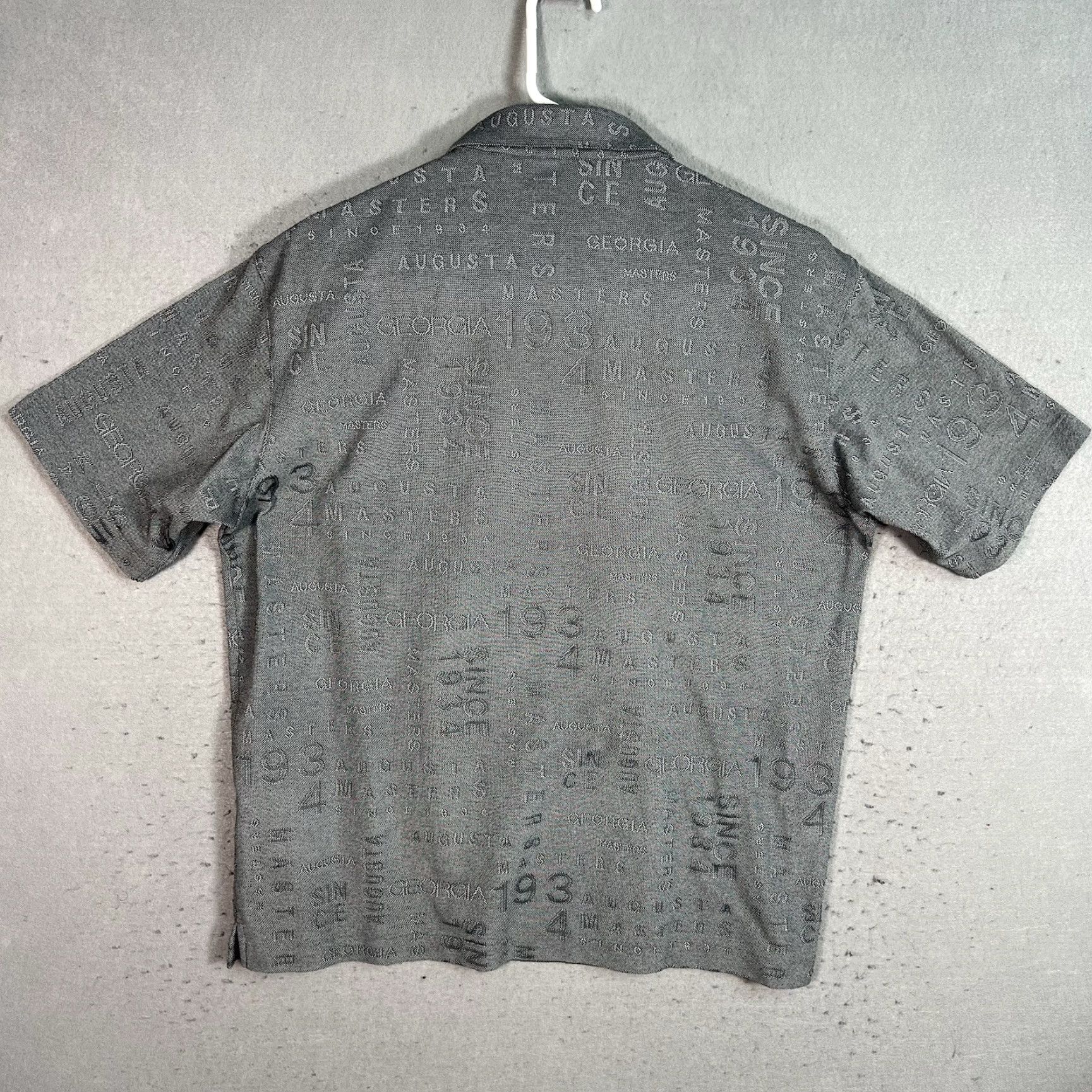 Vintage VINTAGE Augusta Masters Golf Polo Shirt Adult Large Gray All Over Knit Mens Polo 90s Shirt (Size L) Size US L / EU 52-54 / 3 - 6 Thumbnail