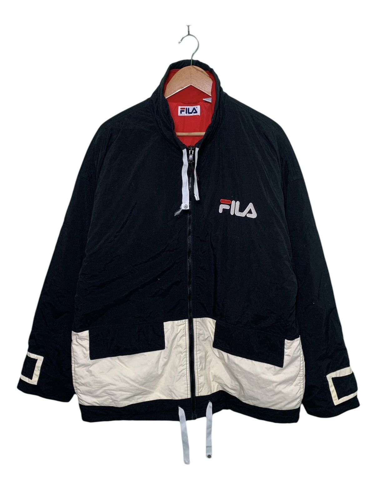 image of Vintage Fila Streetwear Jacket in Black, Men's (Size Medium)