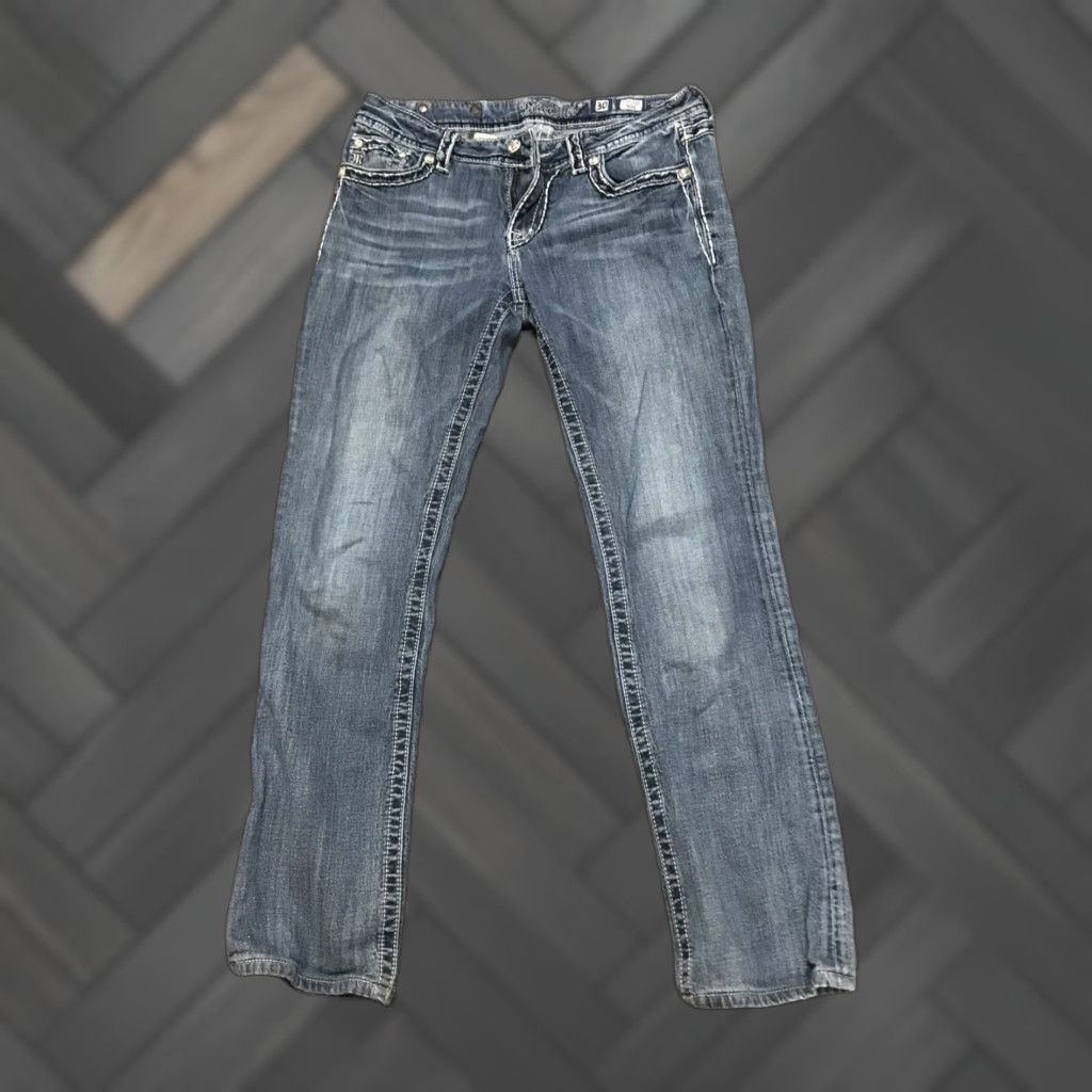 Miss Me Miss Me Jeans Bootcut Womens 30 Blue 100% Cotton Metallic Rise Low JS5014B37 Jeans Size 30" / US 8 / IT 44 - 1 Thumbnail