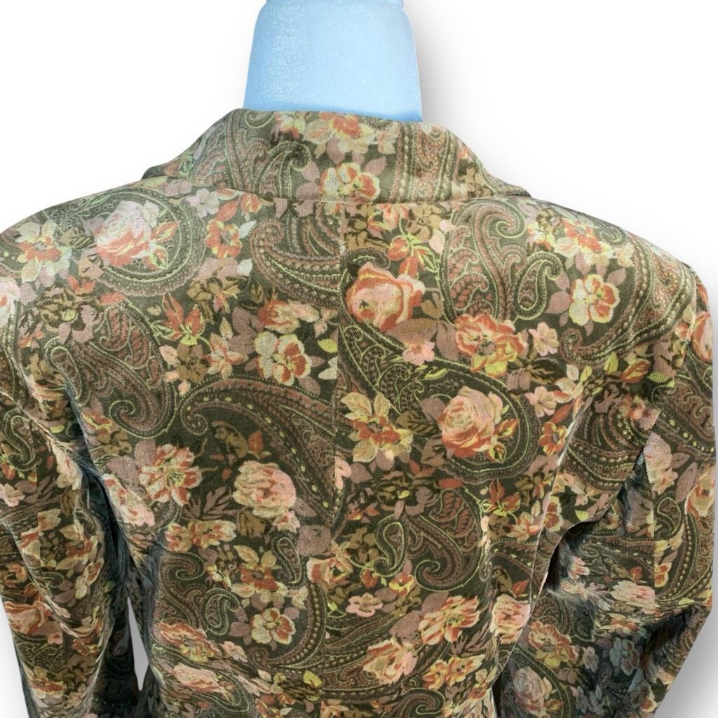 Vintage Vintage Brown Dark Floral Paisley Tailored Blazer Jacket Siz Size L / US 10 / IT 46 - 3 Thumbnail