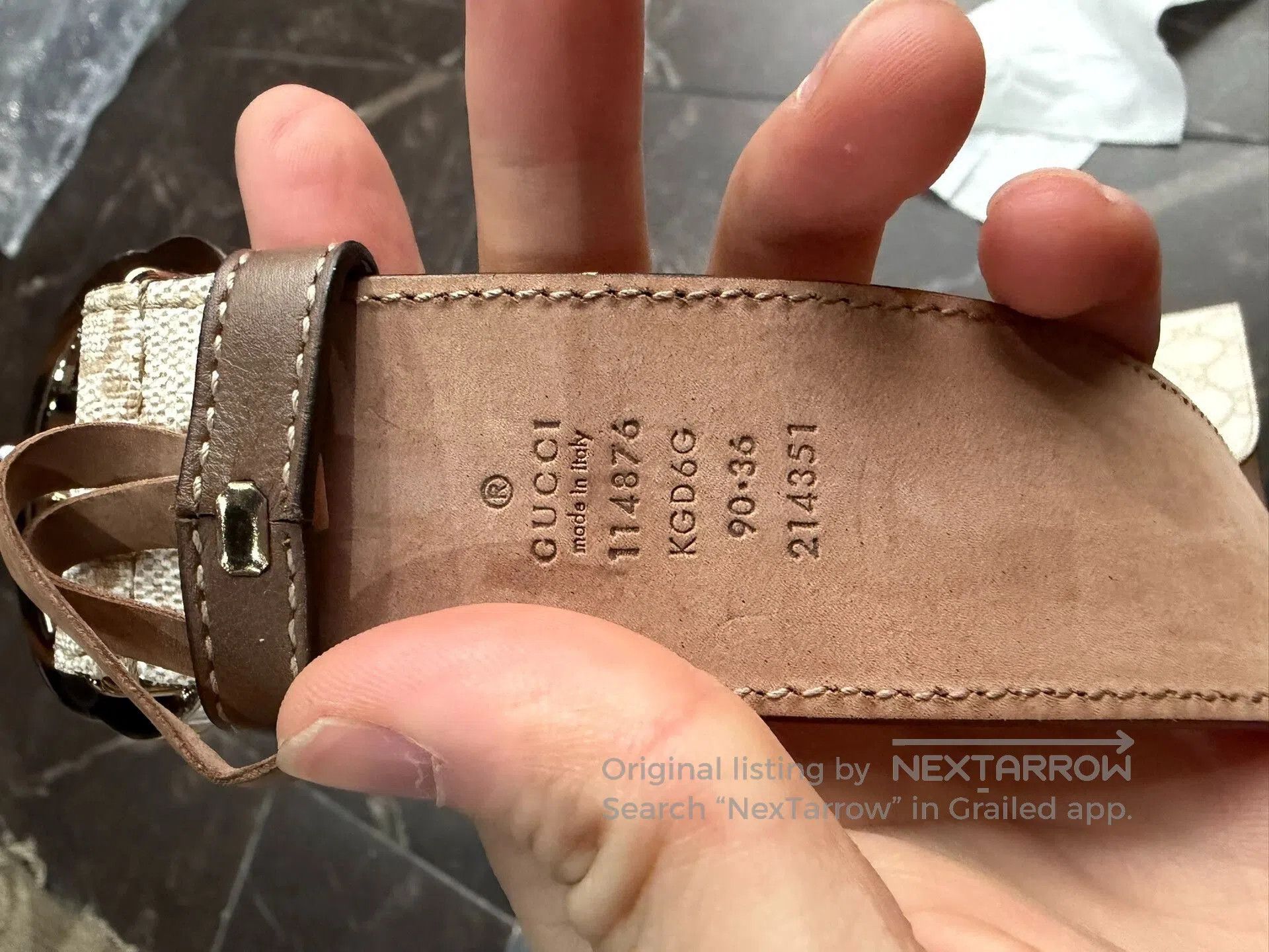 Gucci Gucci Classic G Embossed Belt. Size ONE SIZE - 5 Thumbnail