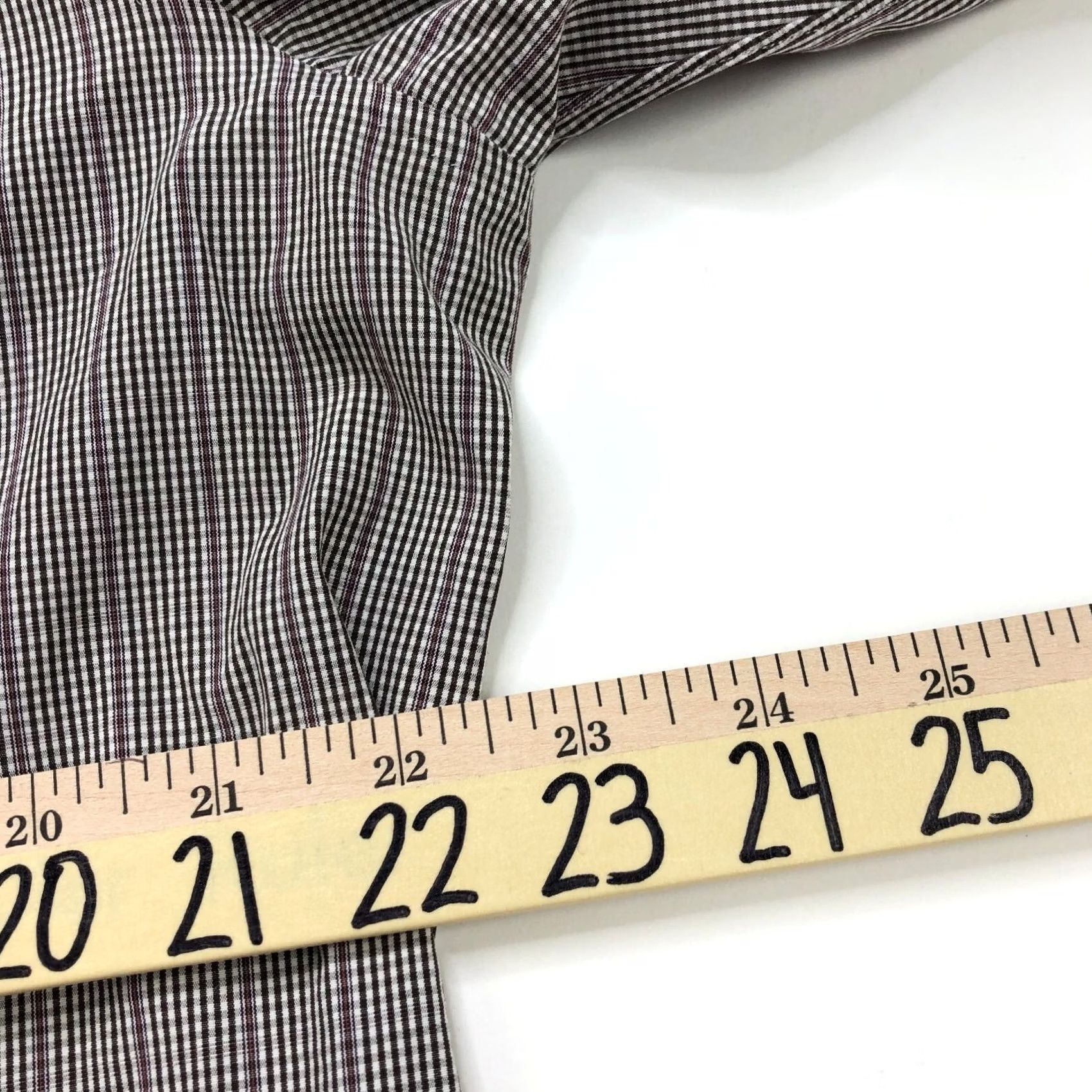 Apolis Isaia Napoli Dress Shirt Brown Red Button Long Sleeve 17/43 Cm 100% Cotton Polyester Plaid Men's Shirt Size 46R - 5 Thumbnail