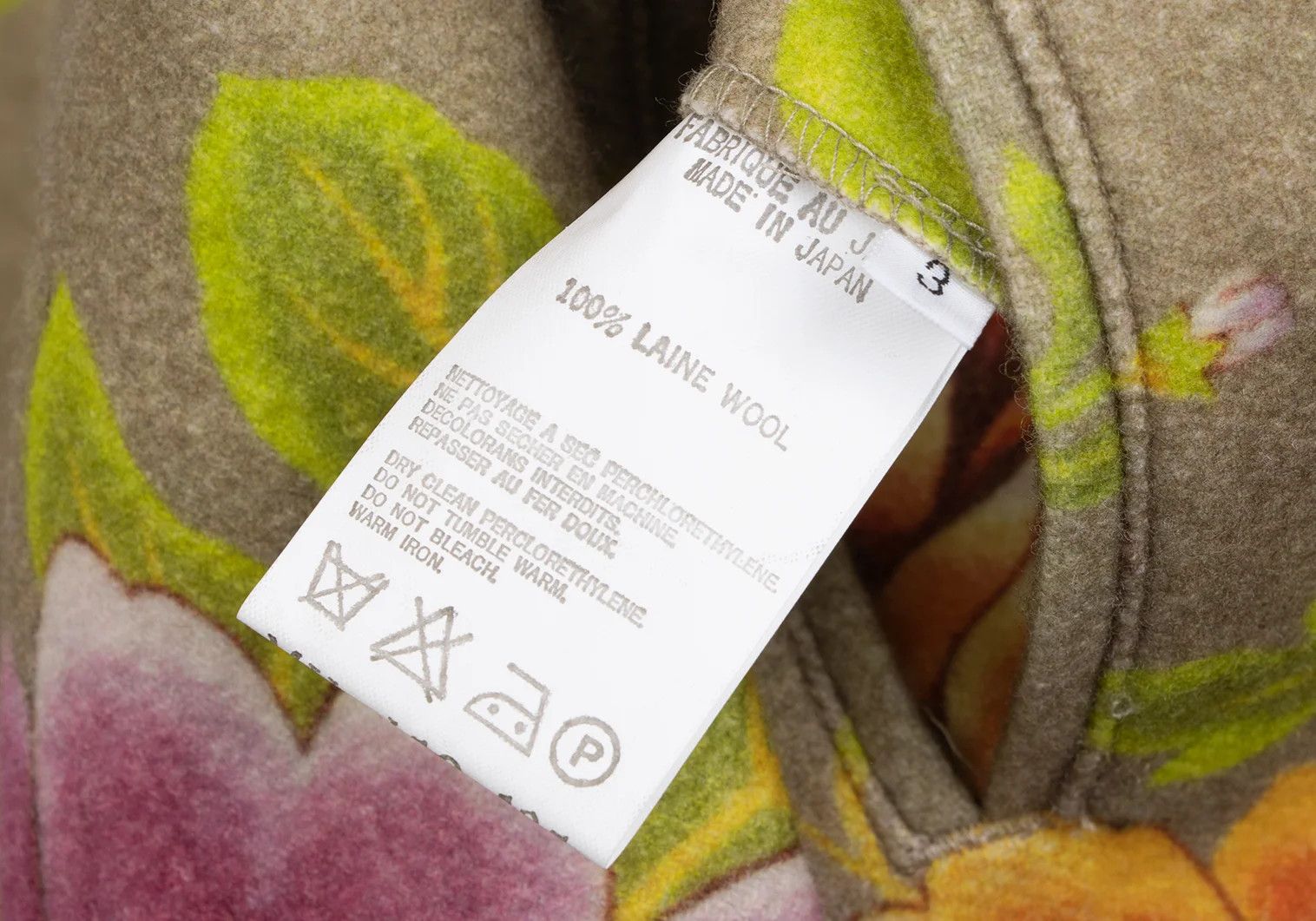 Jean Paul Gaultier Wool Floral Print Reversible Jacket in Khaki Multi Size US M / EU 48-50 / 2 - 18 Thumbnail