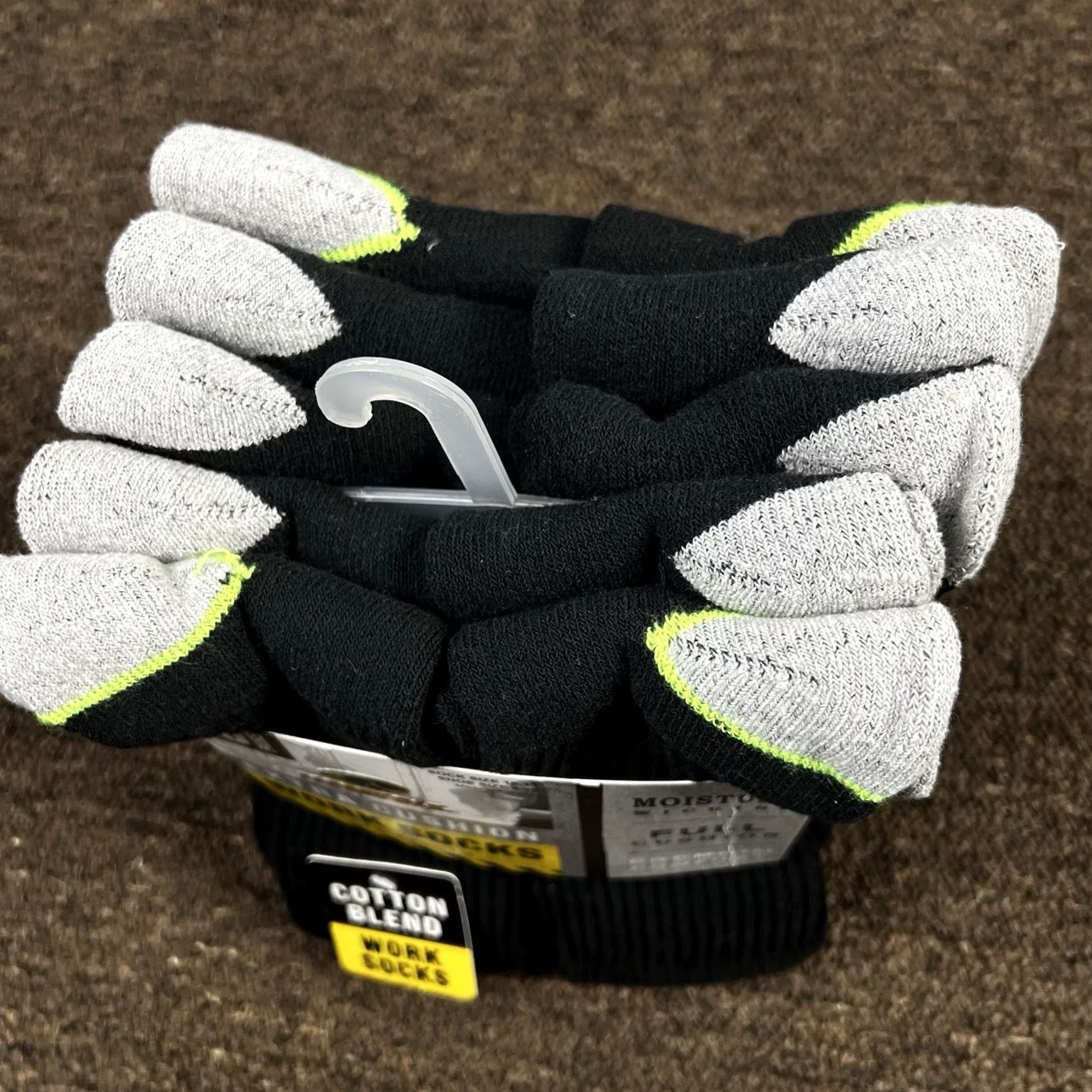 Vintage Mossy Oak Men’s 10 Pair Extra Cushion Premium Crew Work Socks Shoe Size 6-12 Black/Grey Over the Calf Crew Socks Cushioned 10 Pairs Mens Size ONE SIZE - 3 Thumbnail
