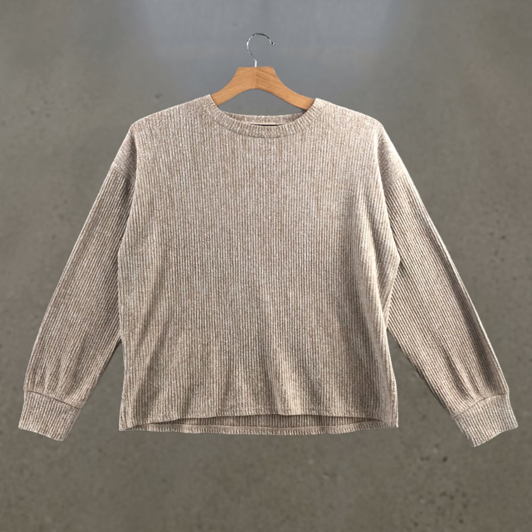 Vintage BKE Sweater Womens L Beige Pullover Long Sleeve Knit Crisscross Cotton Polyester Crew Neck Pullover Casual Seasonal Womens Size L / US 10 / IT 46 - 1 Thumbnail