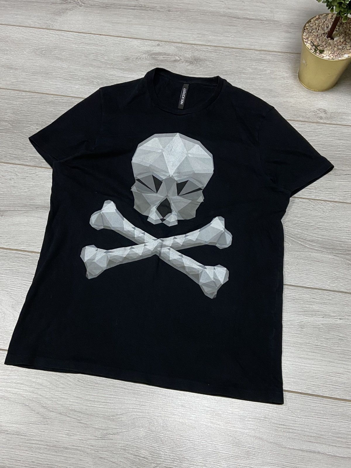 Neil Barrett Neil Barrett skull ☠️ abstrakt Italy big print t-shirt Size US M / EU 48-50 / 2 - 2 Thumbnail