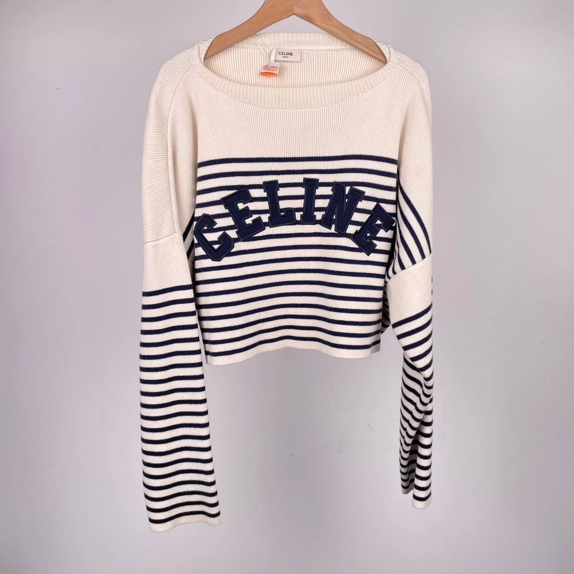 Celine Celine Black and White Striped Sweater S Size S / US 4 / IT 40 - 1 Thumbnail