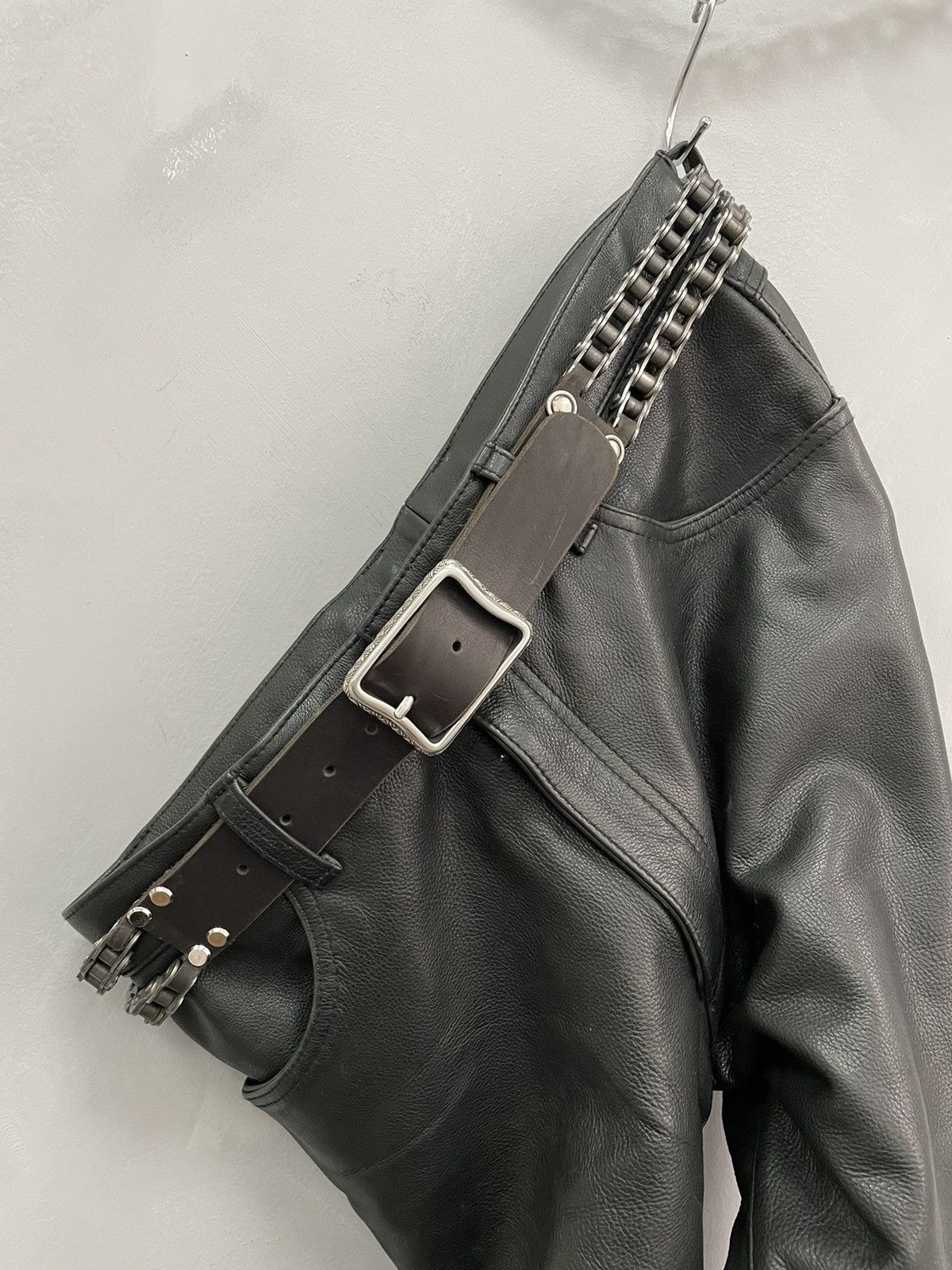 Japanese Brand × Vintage Vintage Leather Crazy Metal Belt Drip Japanese Hype bb Simon Size ONE SIZE - 11 Thumbnail