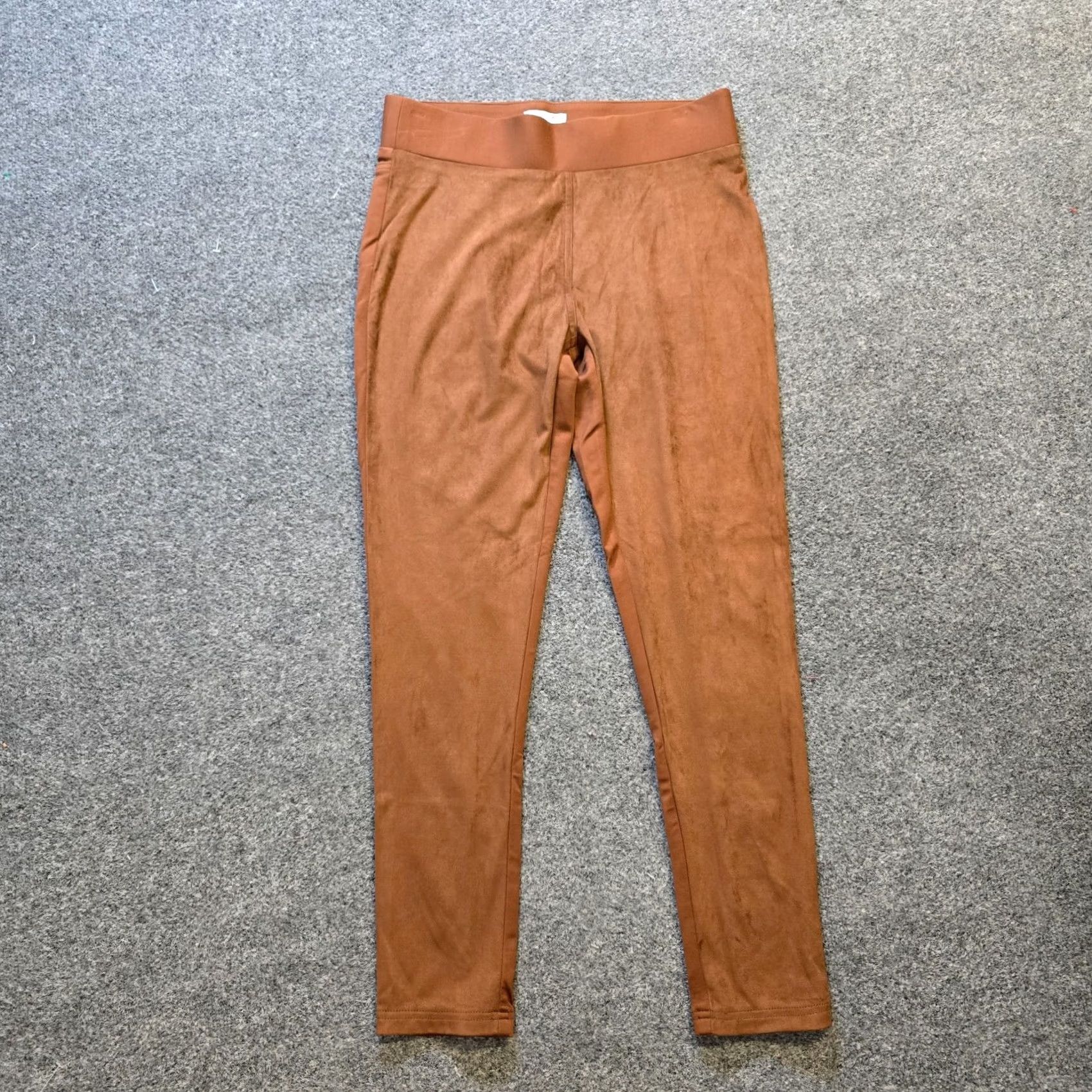 UNTUCKit Untuckit Pants Womens Medium Brown Faux Suede Leggings Pull On Stretch Capsule Size 32" / US 10 / IT 46 - 2 Thumbnail