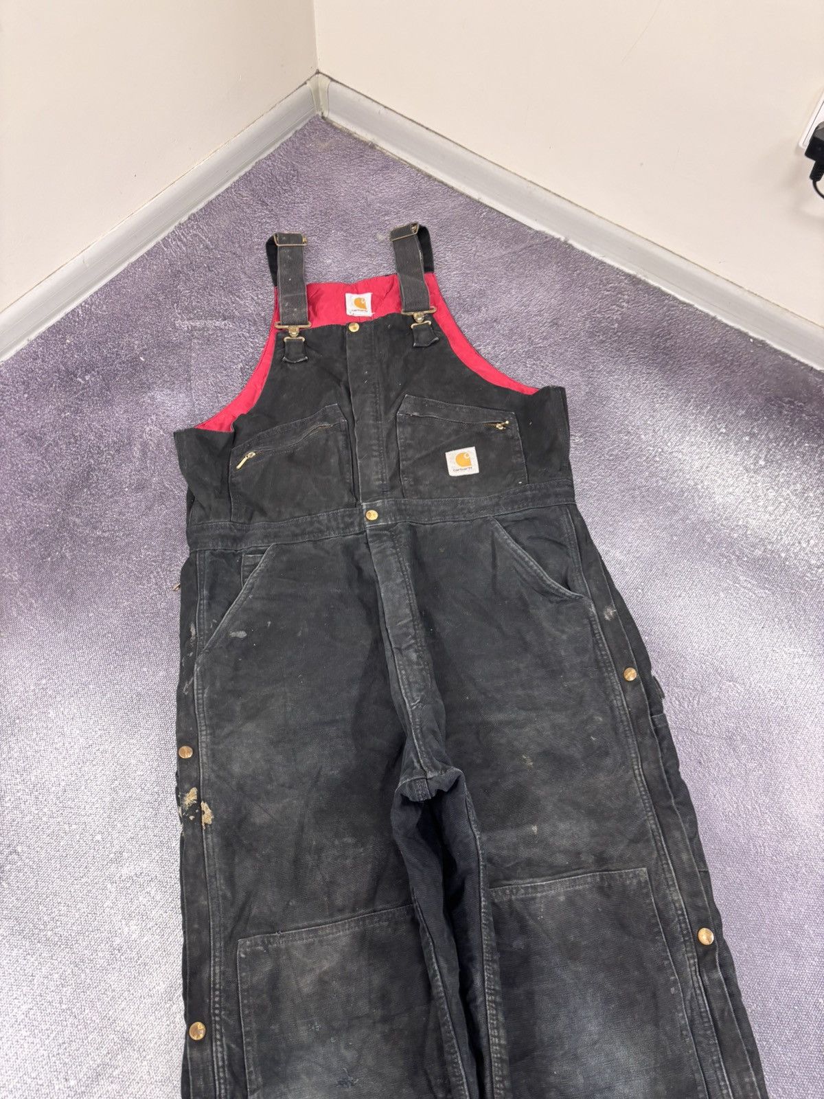Carhartt Vintage Carhartt Bib Overalls Quilted Lined R04 BLK Canvas Size US 38 / EU 54 - 10 Thumbnail