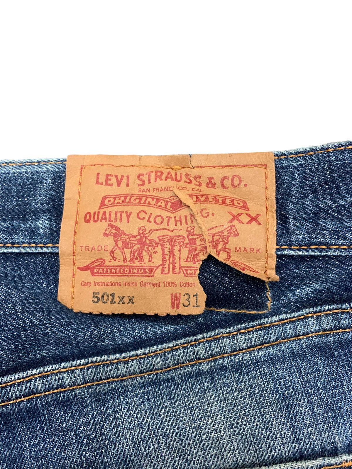 Levi's Levis 501 Buttonfly Distressed Whiskering Denim Pants (AB35) Size US 29 - 16 Thumbnail
