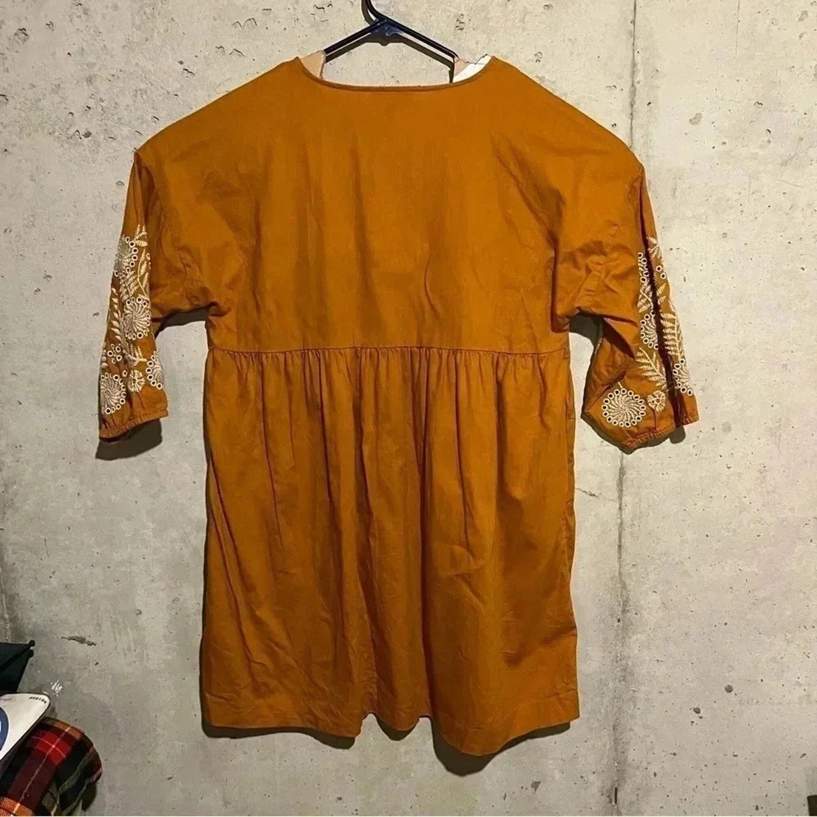 Madewell Madewell Linen Blend Embroidered Sleeve Dress Oversized Med Size M / US 6-8 / IT 42-44 - 10 Thumbnail