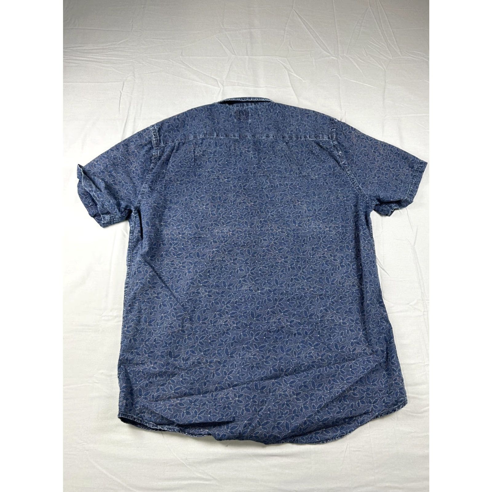 Faherty Faherty Shirt Mens Medium Blue Chambray Floral Button-Down Short Sleeve Hawaiian Size US M / EU 48-50 / 2 - 2 Thumbnail