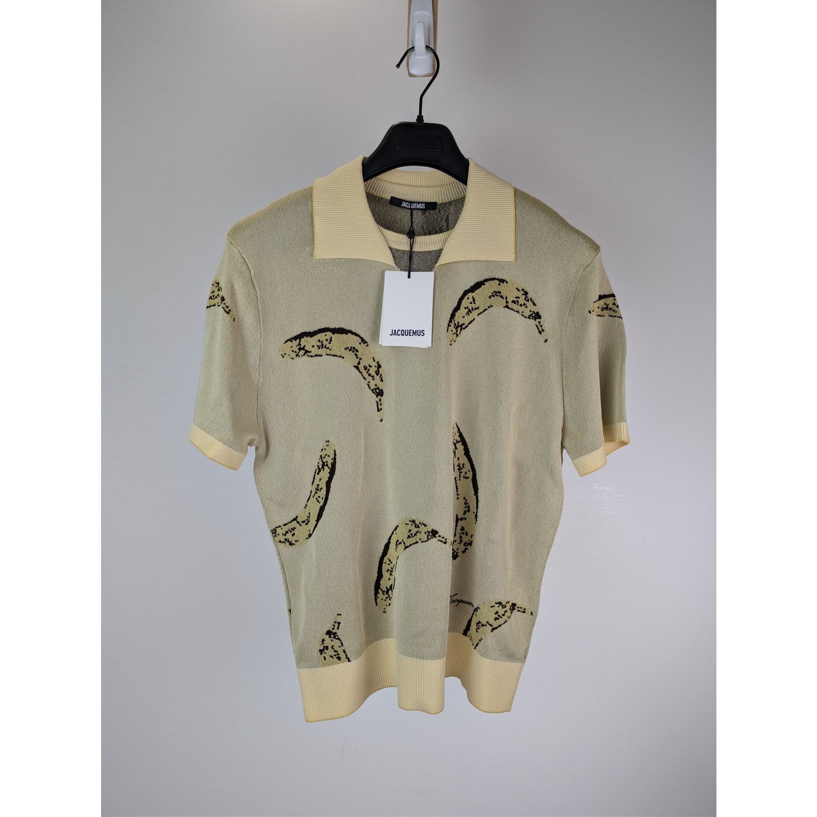 Jacquemus o1rshd1 Le Polo Marino Short-Sleeve Shirt in Banana Yellow Size US L / EU 52-54 / 3 - 1 Thumbnail