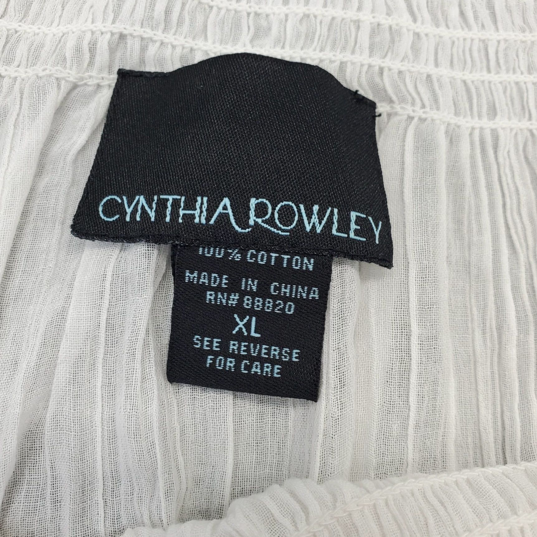 Cynthia Rowley Cynthia Rowley Blouse Womens XL White Sheer Shirred Off Shoulder Smocked Waist Shirt Womens XL White Sheer Blouse Size XL / US 12-14 / IT 48-50 - 6 Thumbnail